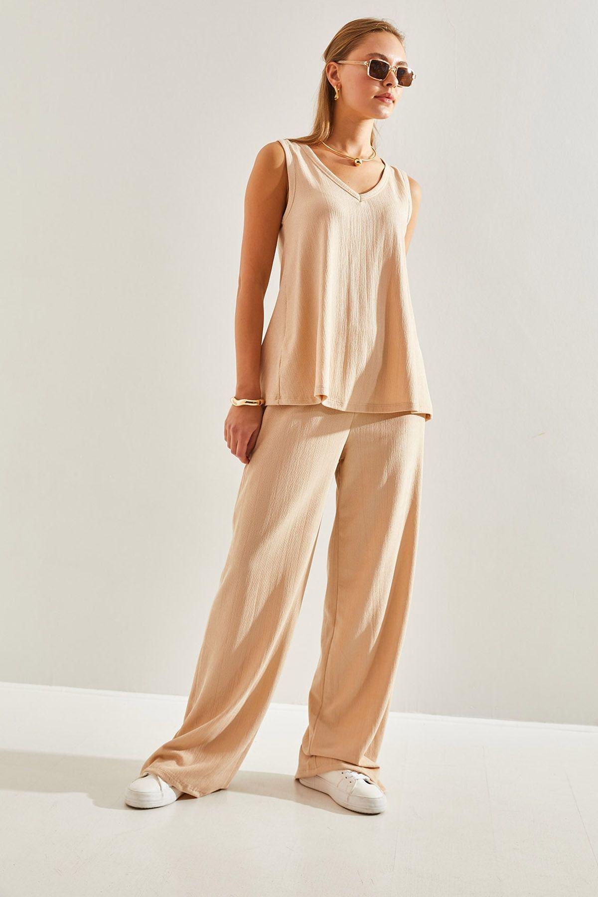 Beige Plain Co-Ord Set, STONE, large image number 2