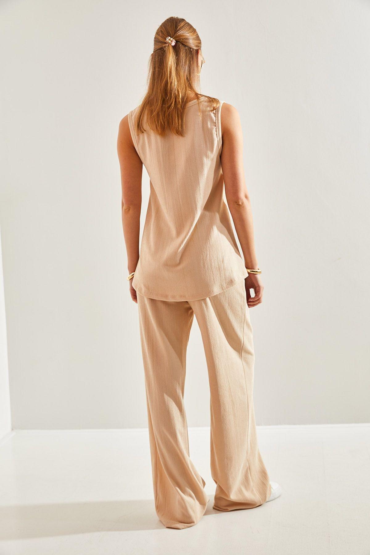 Beige Plain Co-Ord Set, STONE, large image number 3