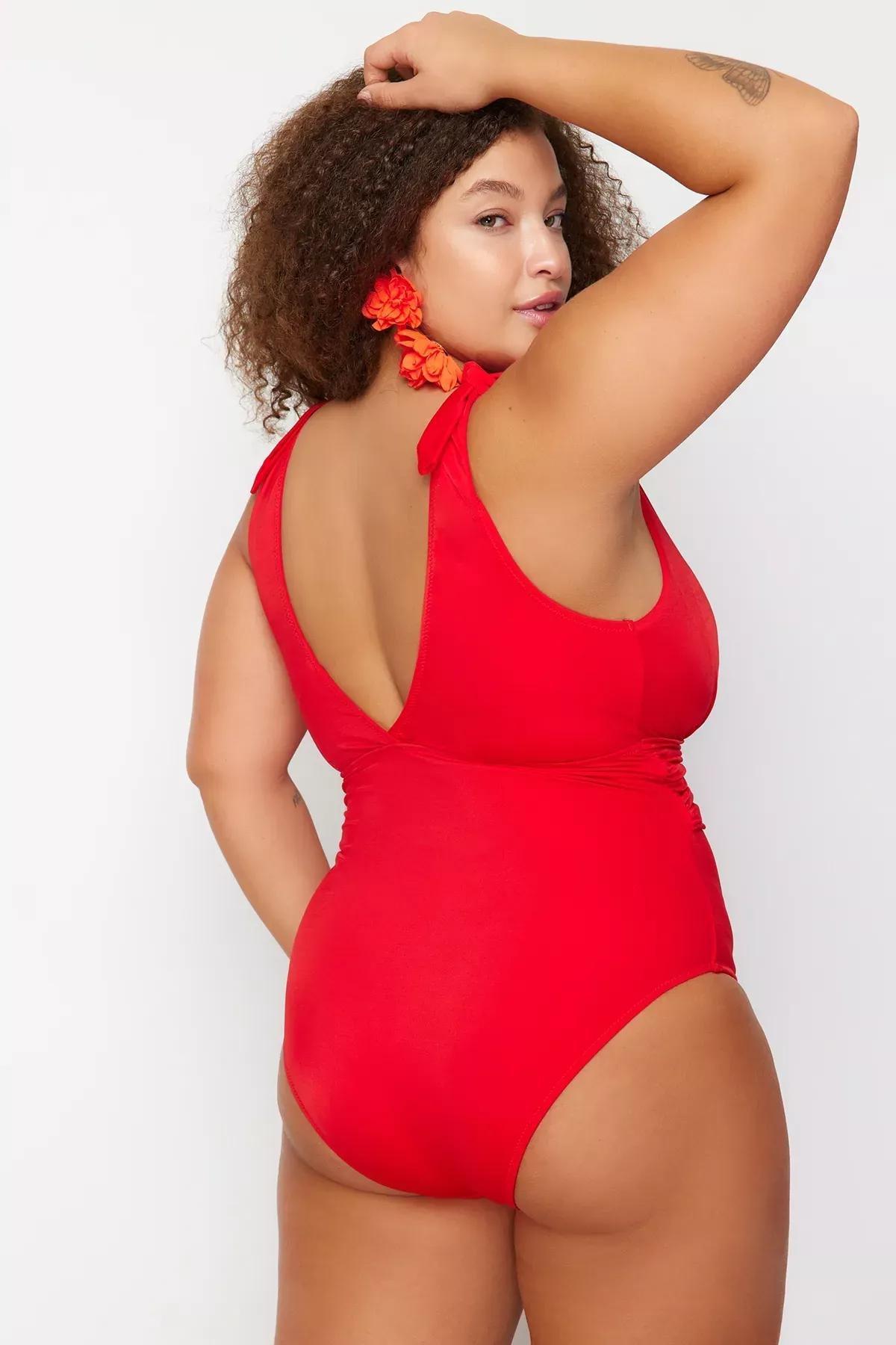 Red Belted Swimsuit, Red, large image number 4