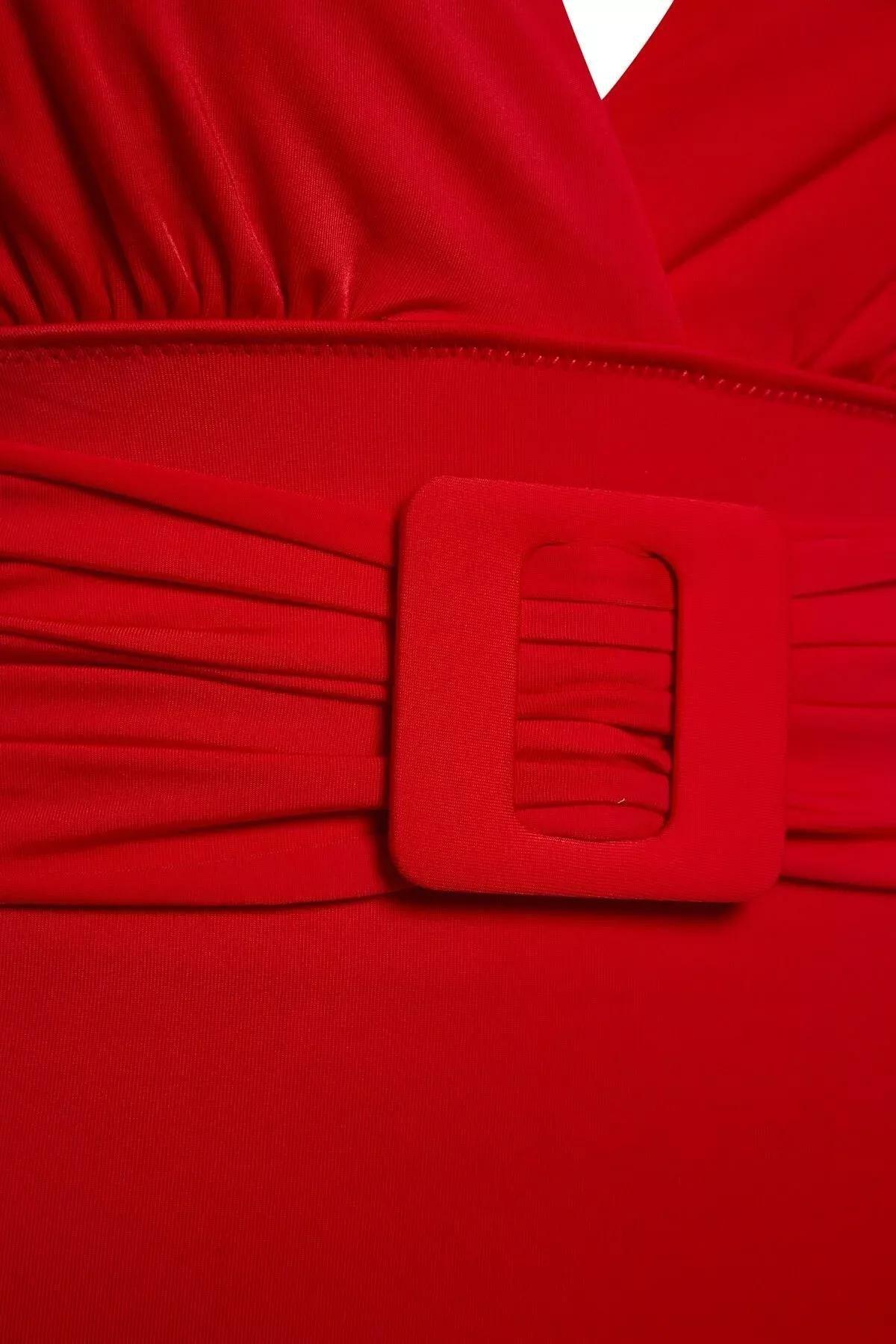 Red Belted Swimsuit, Red, large image number 6