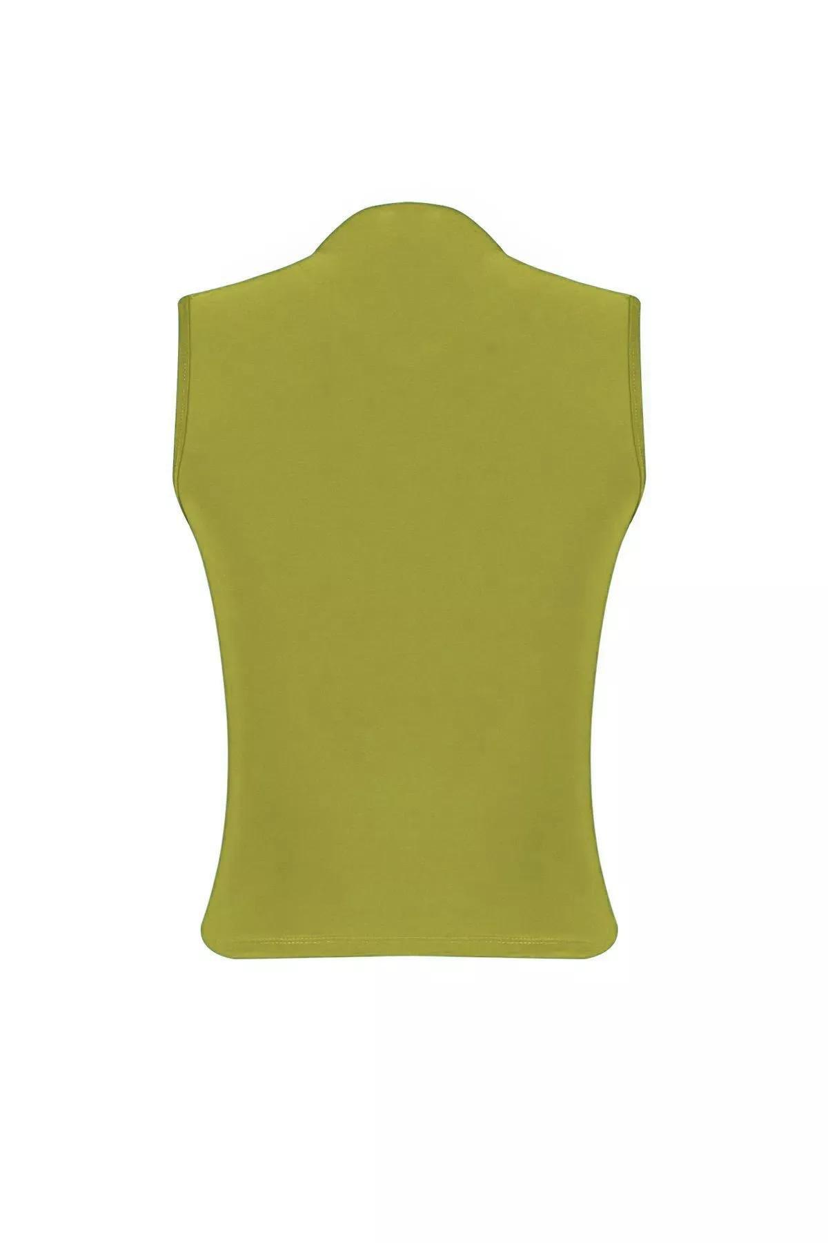 Apple Green Gathered Flexible Blouse, , large image number 5