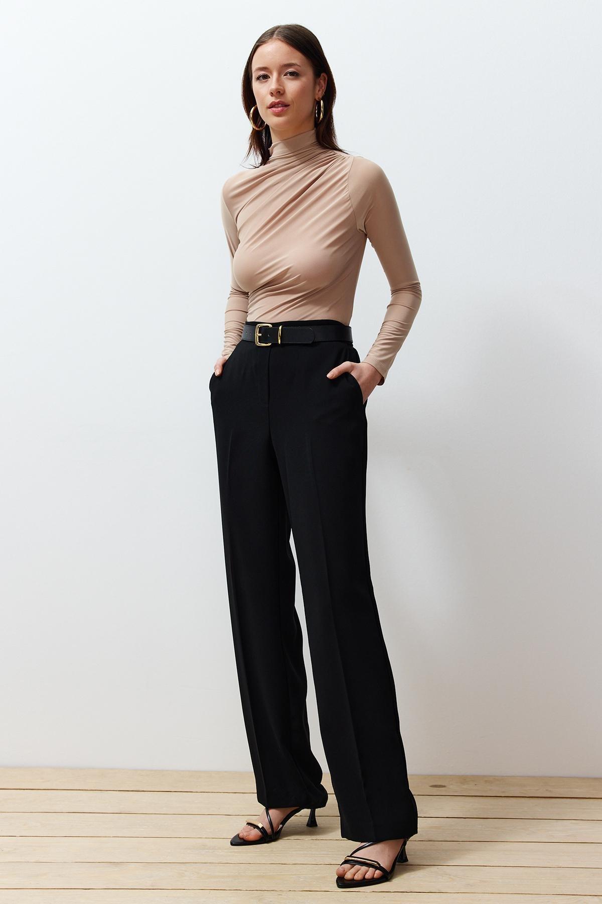 Beige Fitted Blouse, , large image number 1