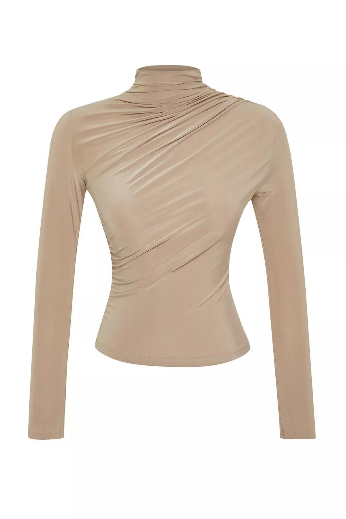 Beige Fitted Blouse, STONE, large image number 5