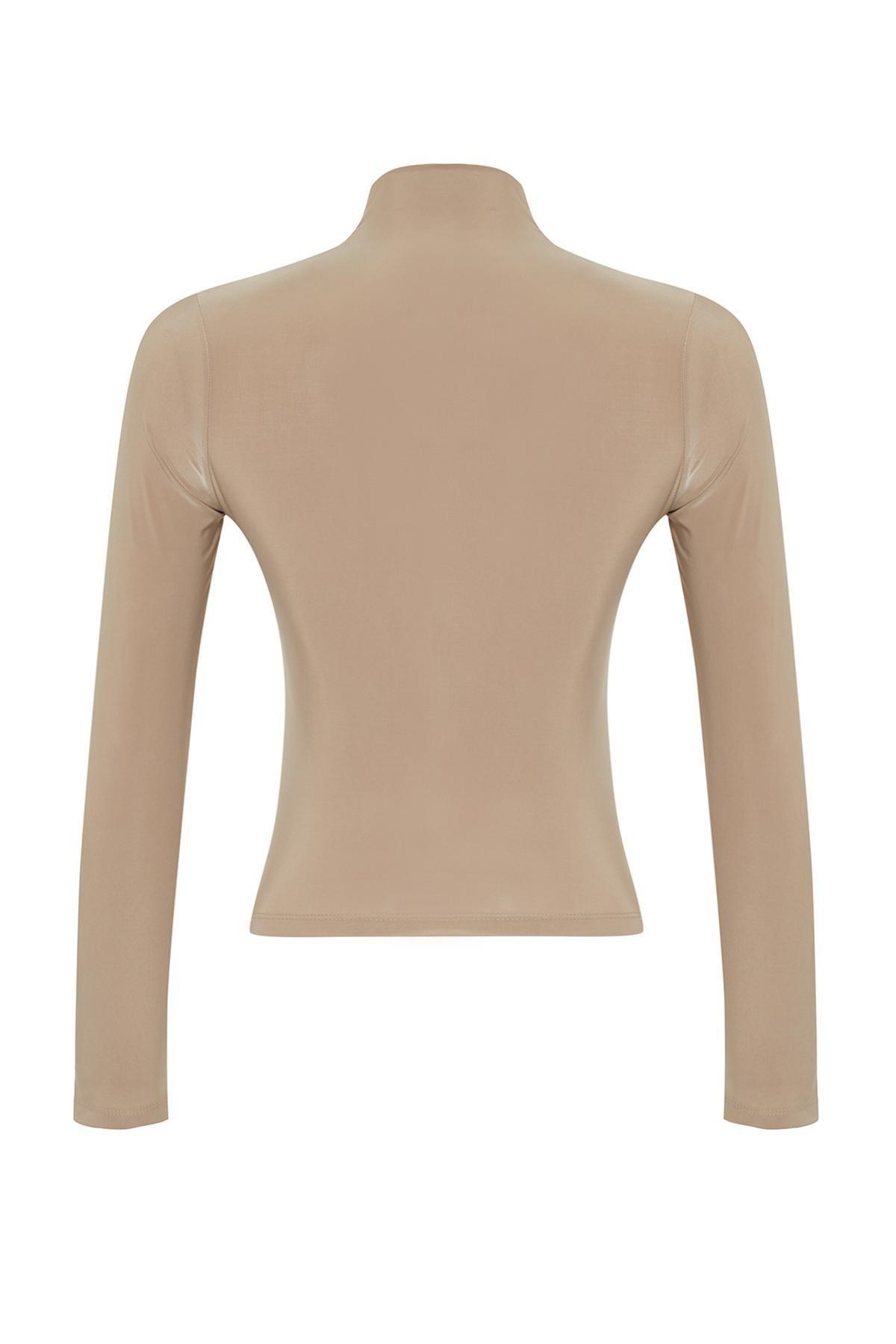 Beige Fitted Blouse, , large image number 6