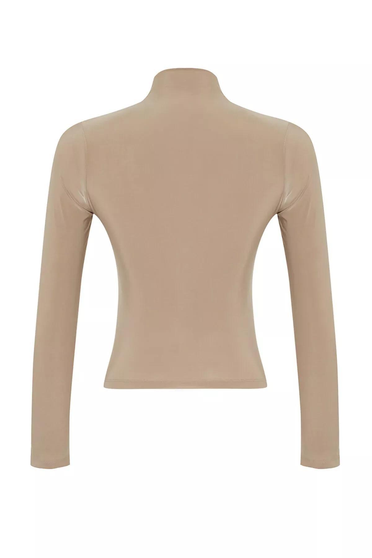 Beige Fitted Blouse, STONE, large image number 6