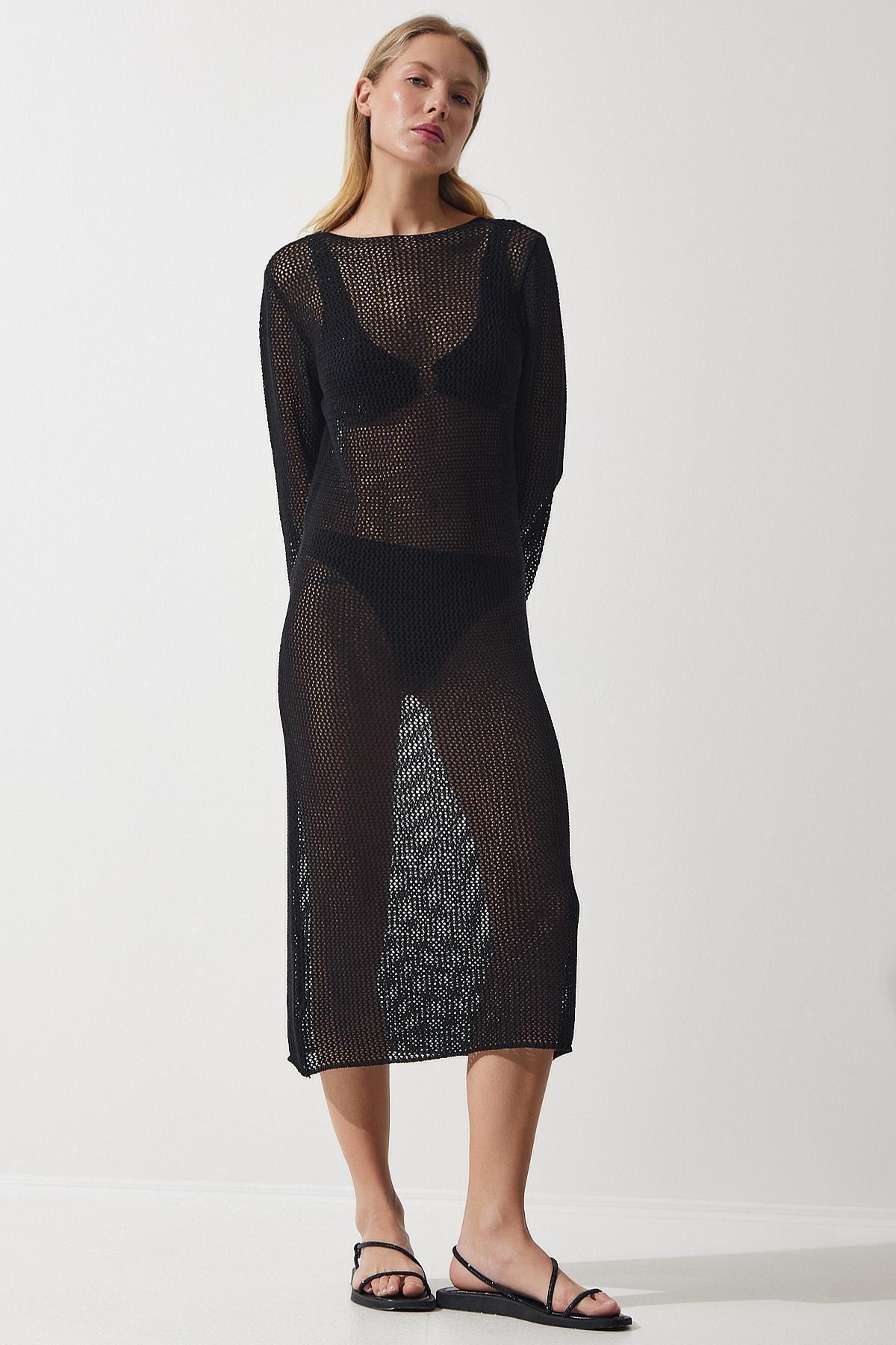Black Transparent Long Dress, C101_5720, large image number 0