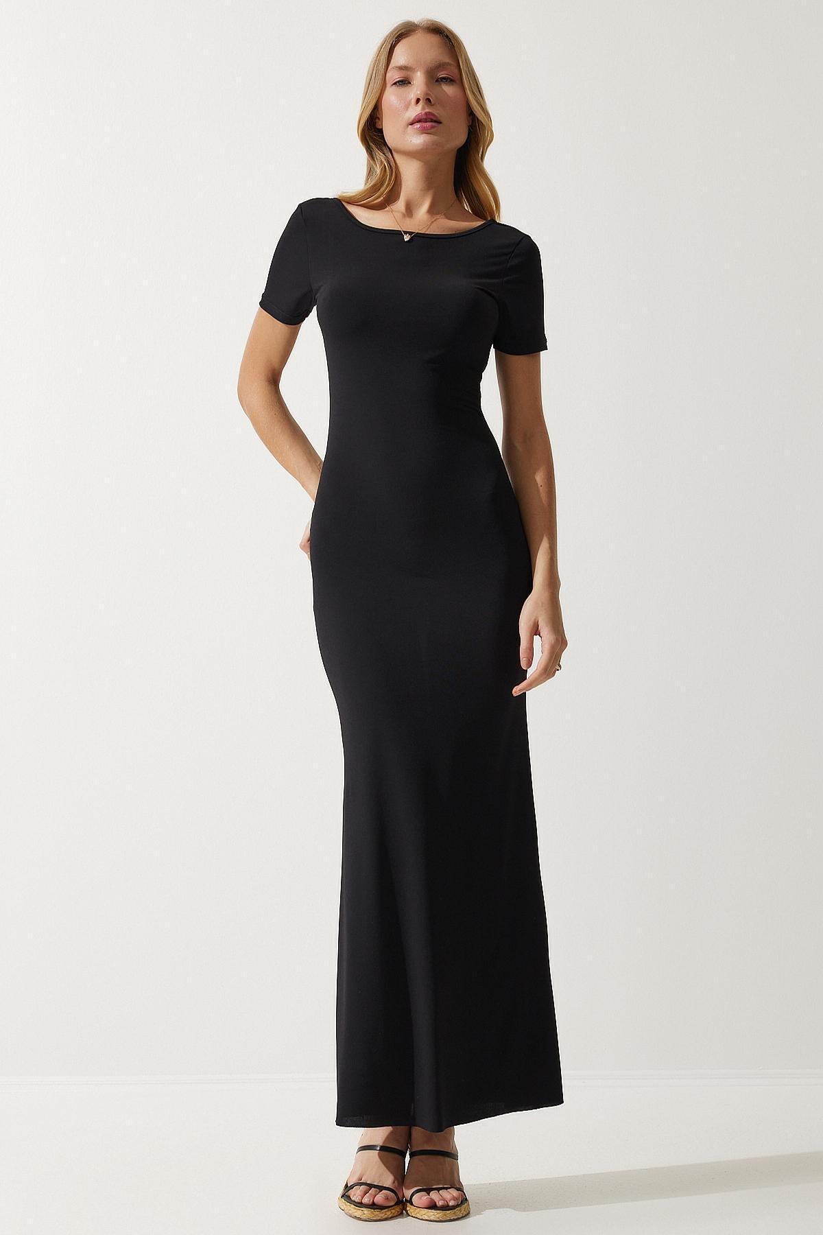 Black Decollete Sandy Dress, , large image number 1