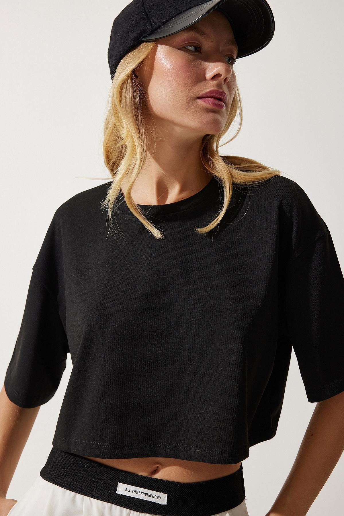 Black Crop T-Shirt, C101_5720, large image number 0