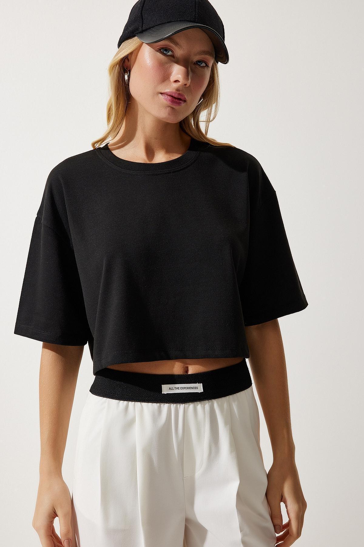 Black Crop T-Shirt, C101_5720, large image number 1