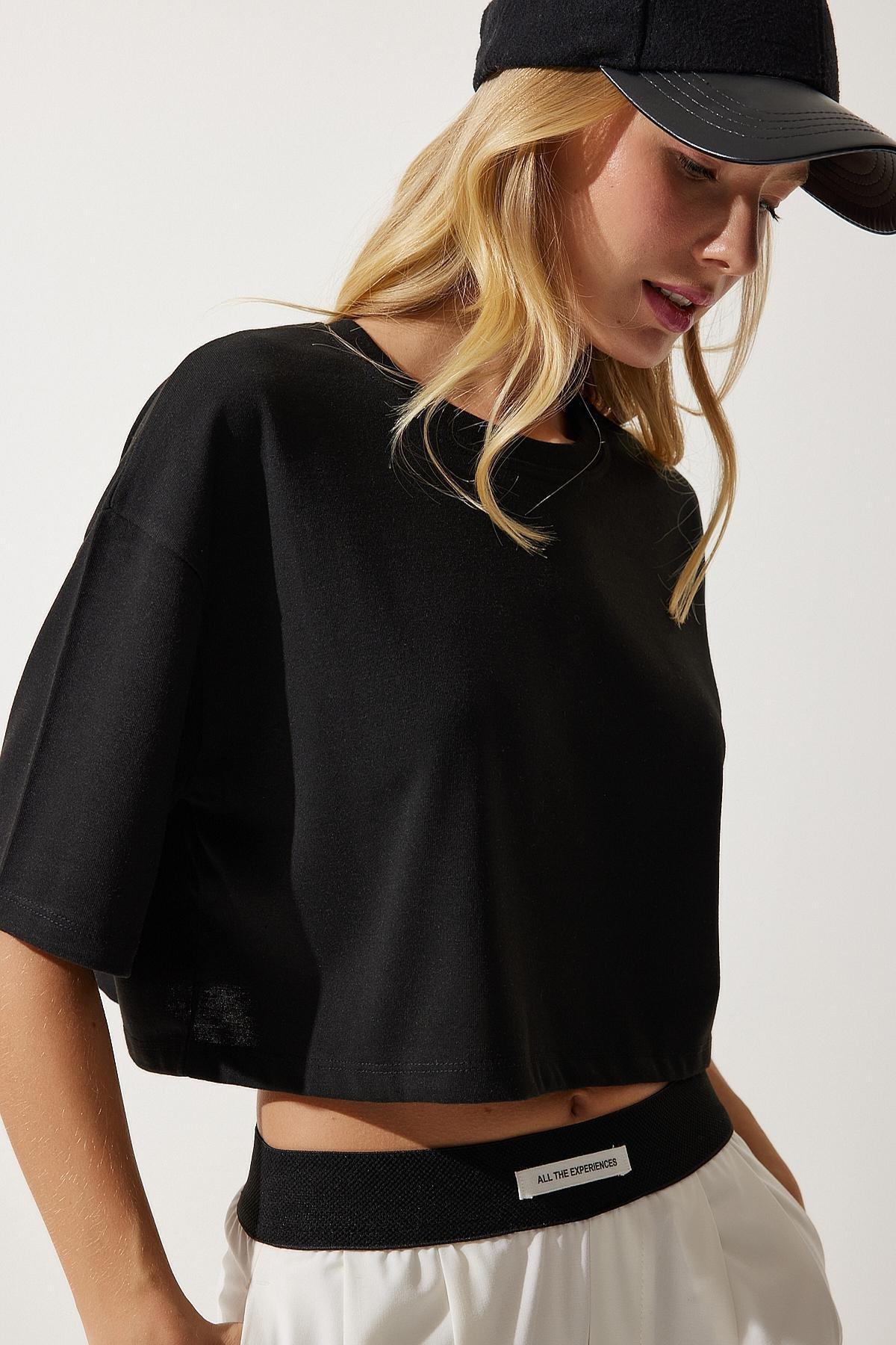 Black Crop T-Shirt, C101_5720, large image number 3