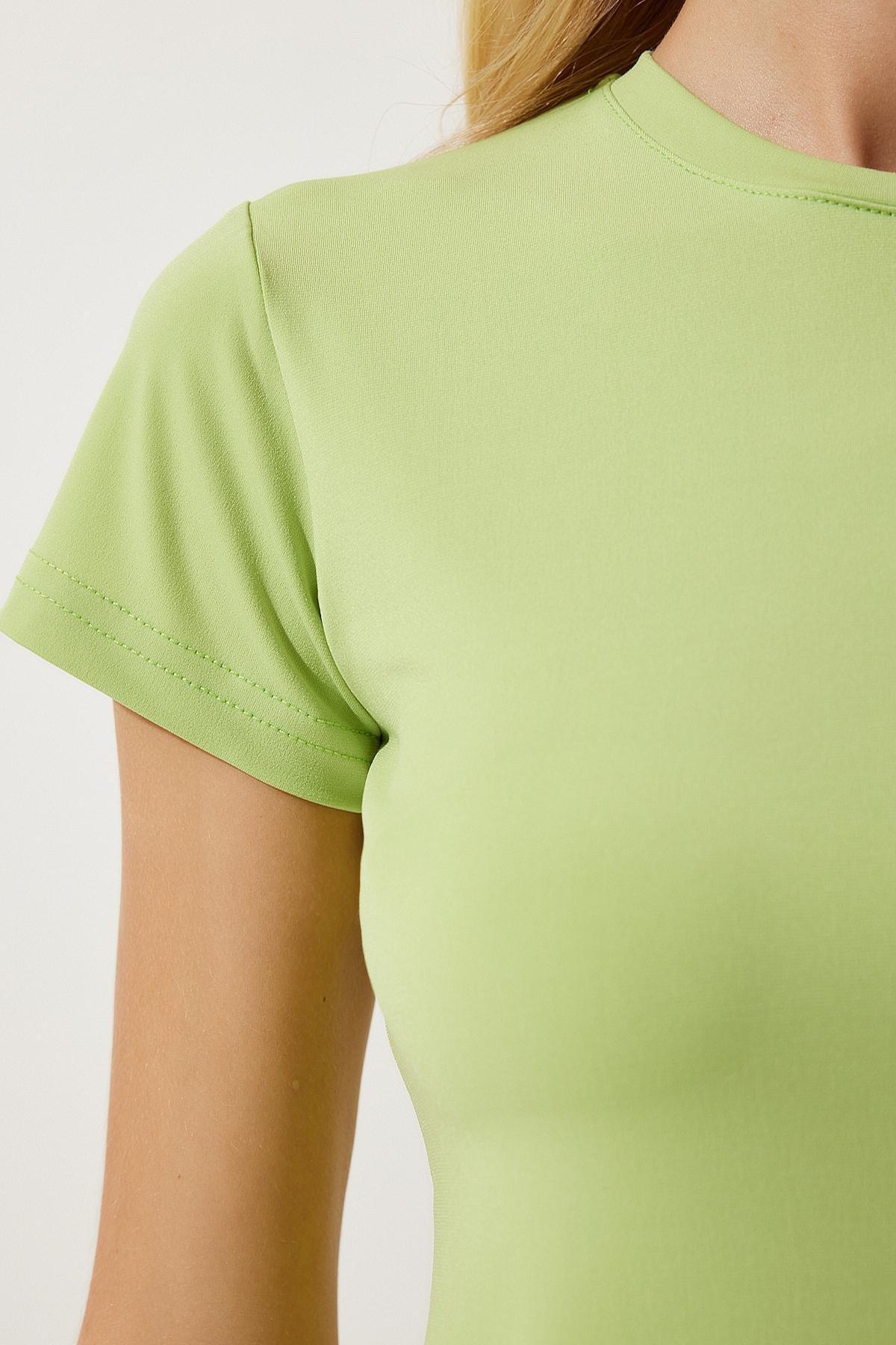 Green Crew Neck Sandy T-Shirt, PISTACHIO GREEN, large image number 4