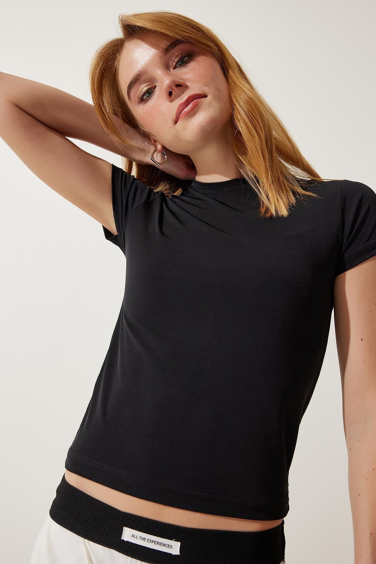 Black Crew Neck Sandy T-Shirt, , large image number 0