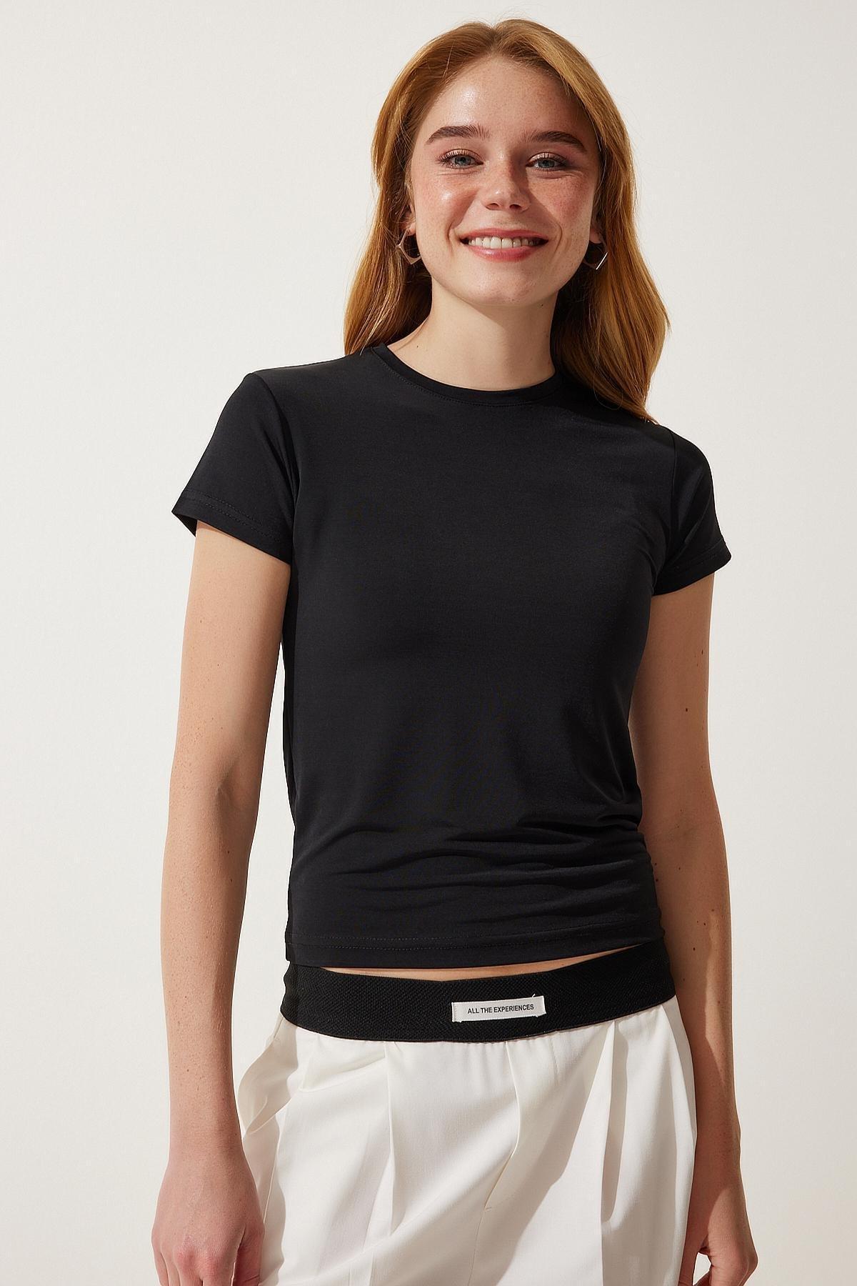 Black Crew Neck Sandy T-Shirt, , large image number 2