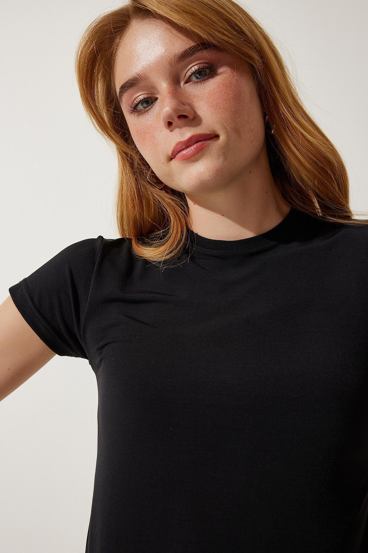 Black Crew Neck Sandy T-Shirt, , large image number 3