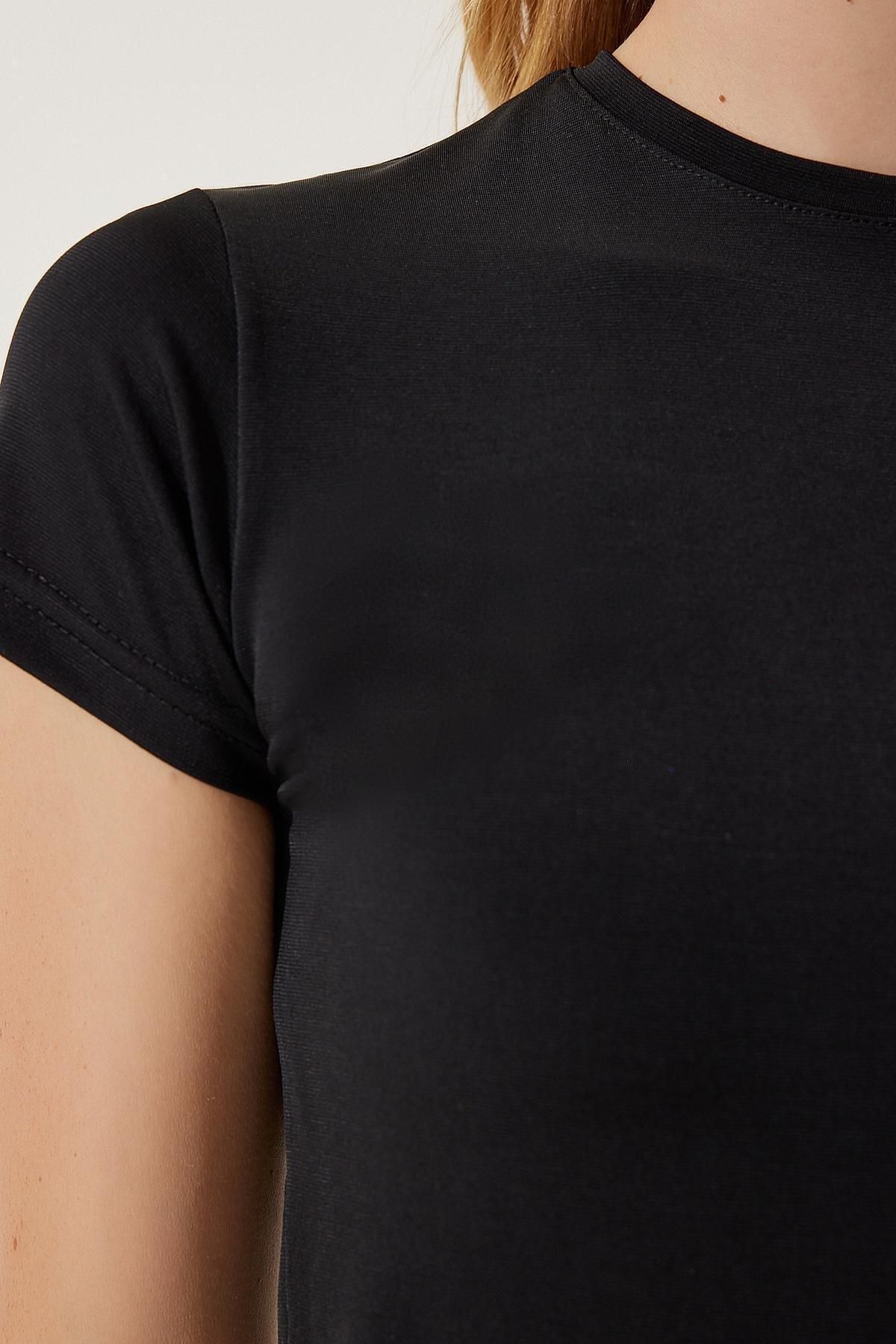 Black Crew Neck Sandy T-Shirt, , large image number 4