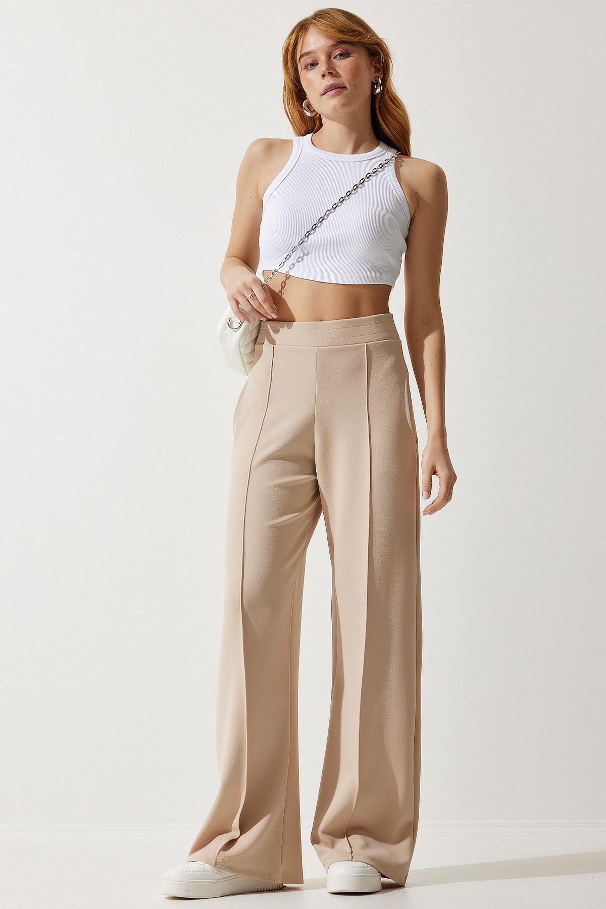 Cream Stretchy Tracksuit Pants, , large image number 2