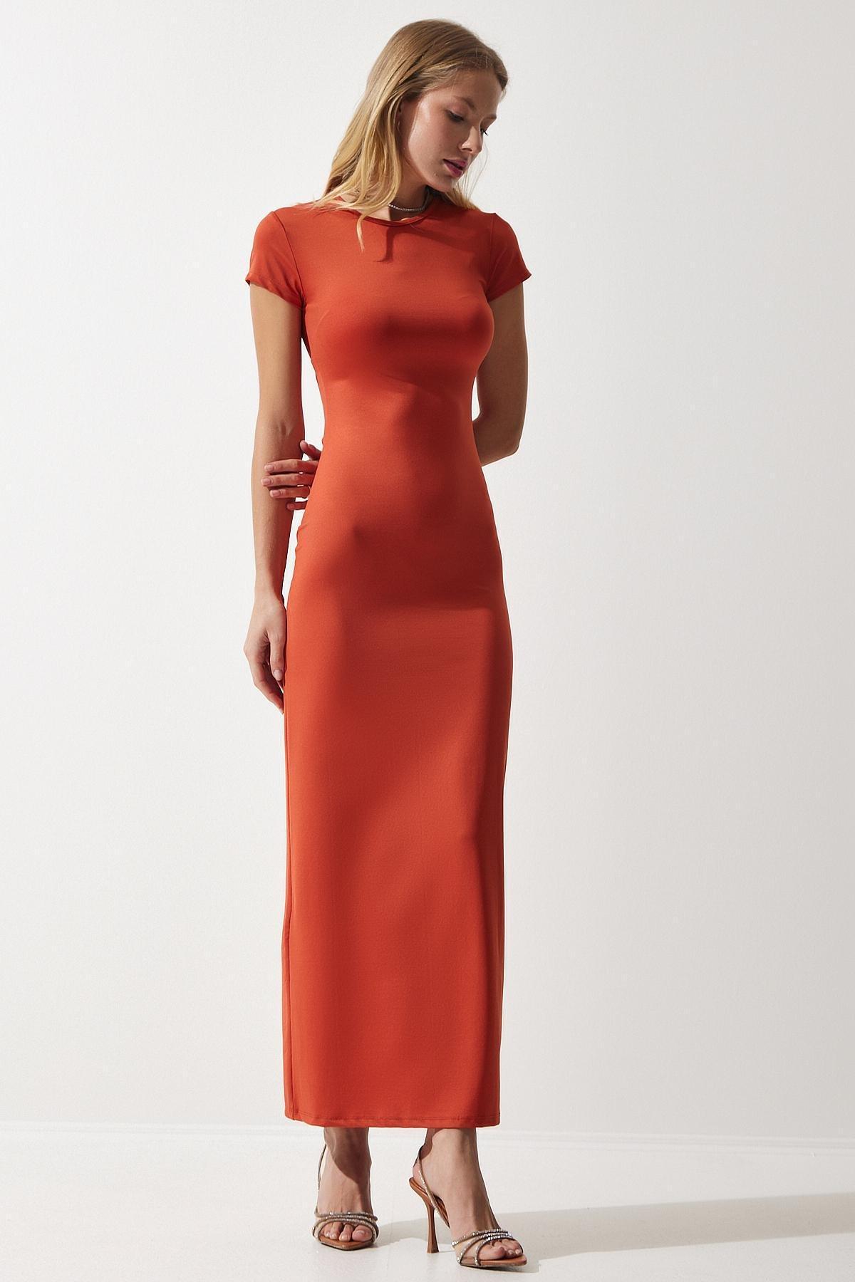 Orange Wraparound Sandy Dress, , large image number 0