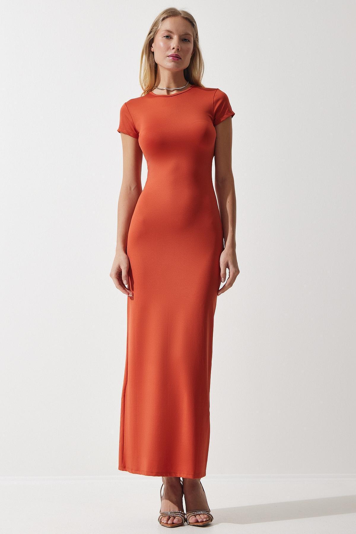 Orange Wraparound Sandy Dress, , large image number 2