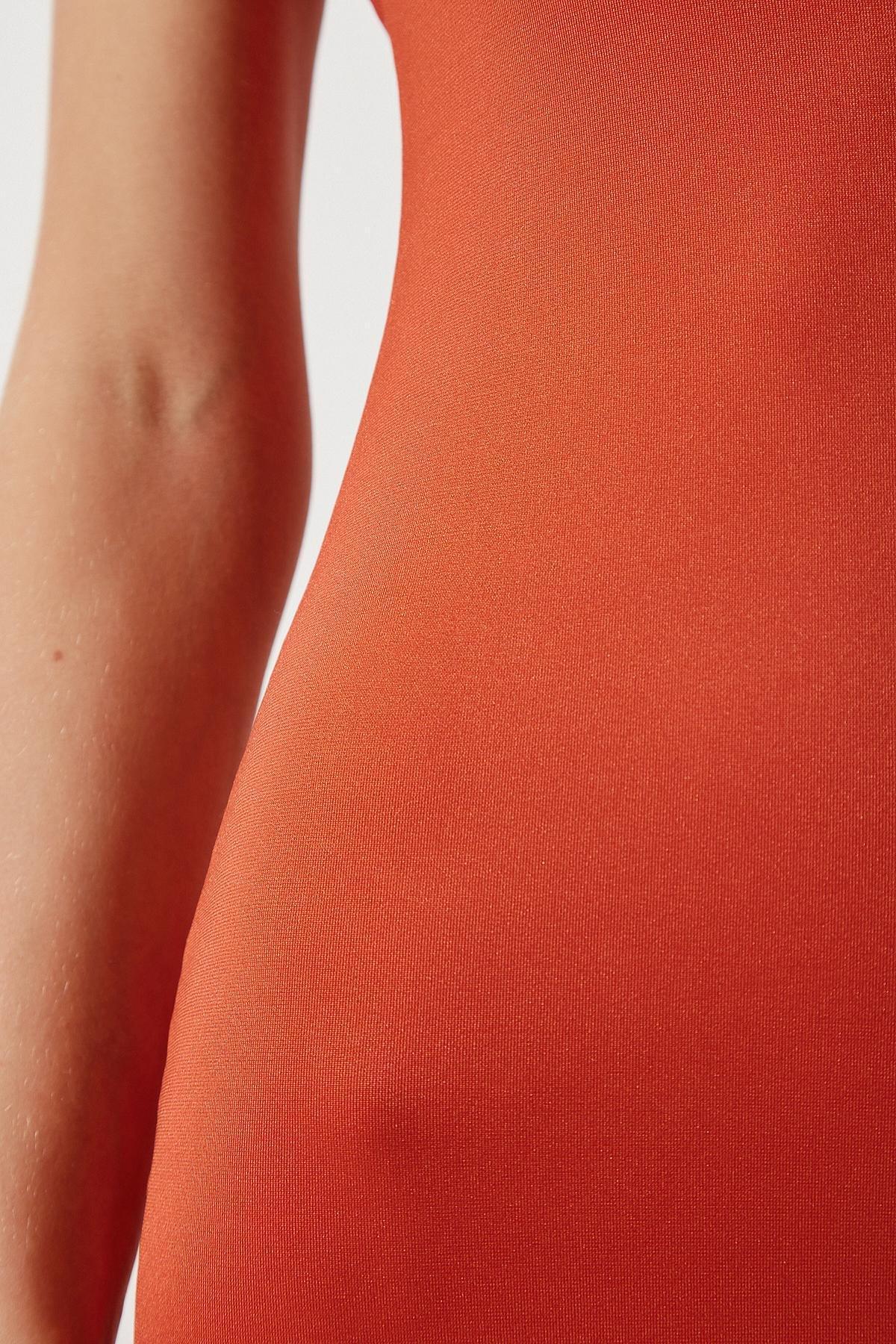Orange Wraparound Sandy Dress, , large image number 3