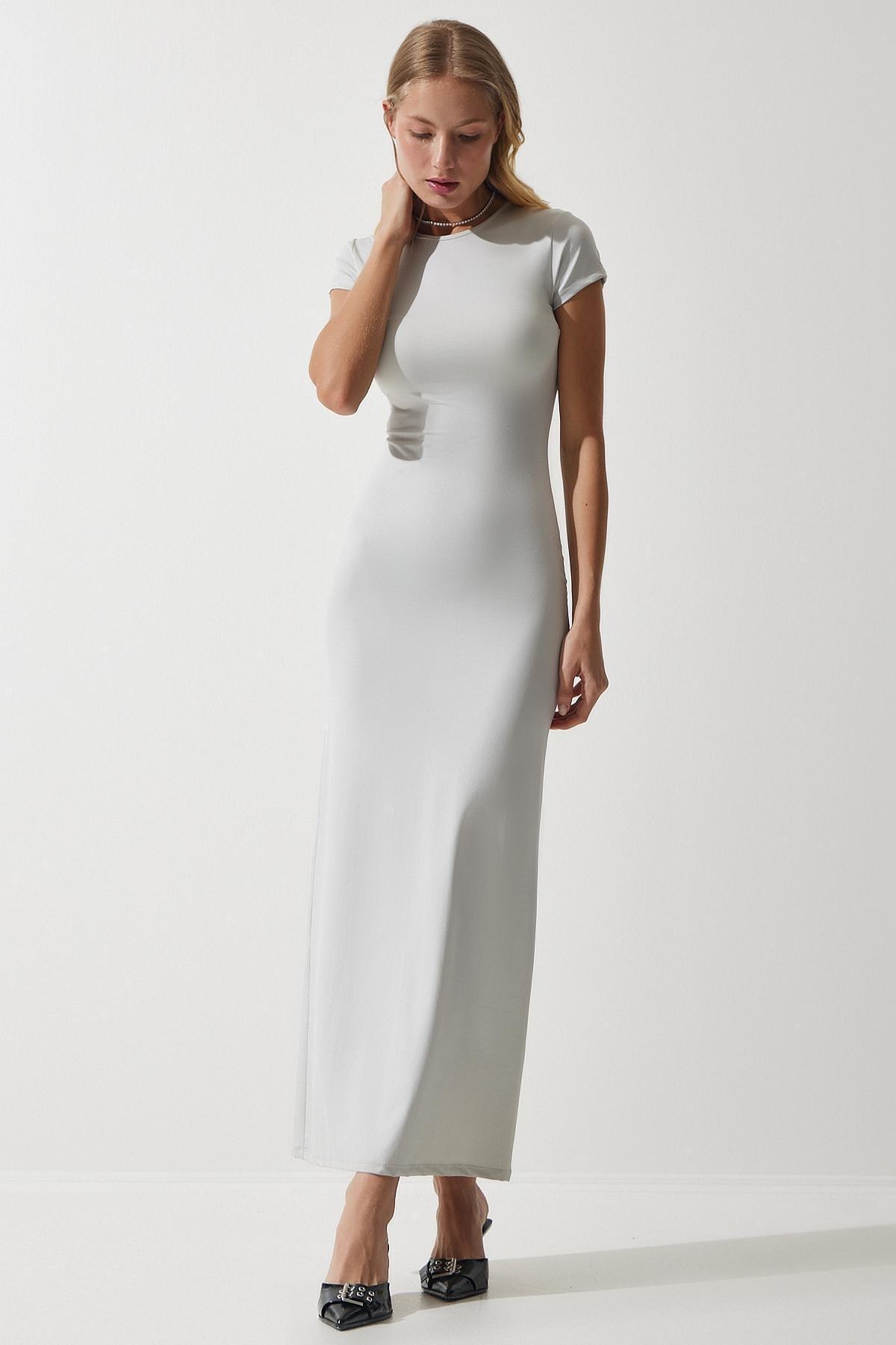 Beige Crew Neck Wraparound Dress, , large image number 2