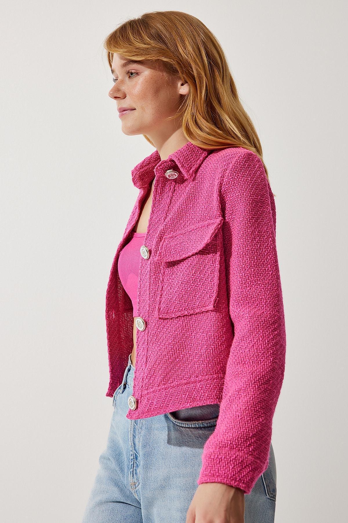 Pink Tweed Jacket, Pink, large image number 1