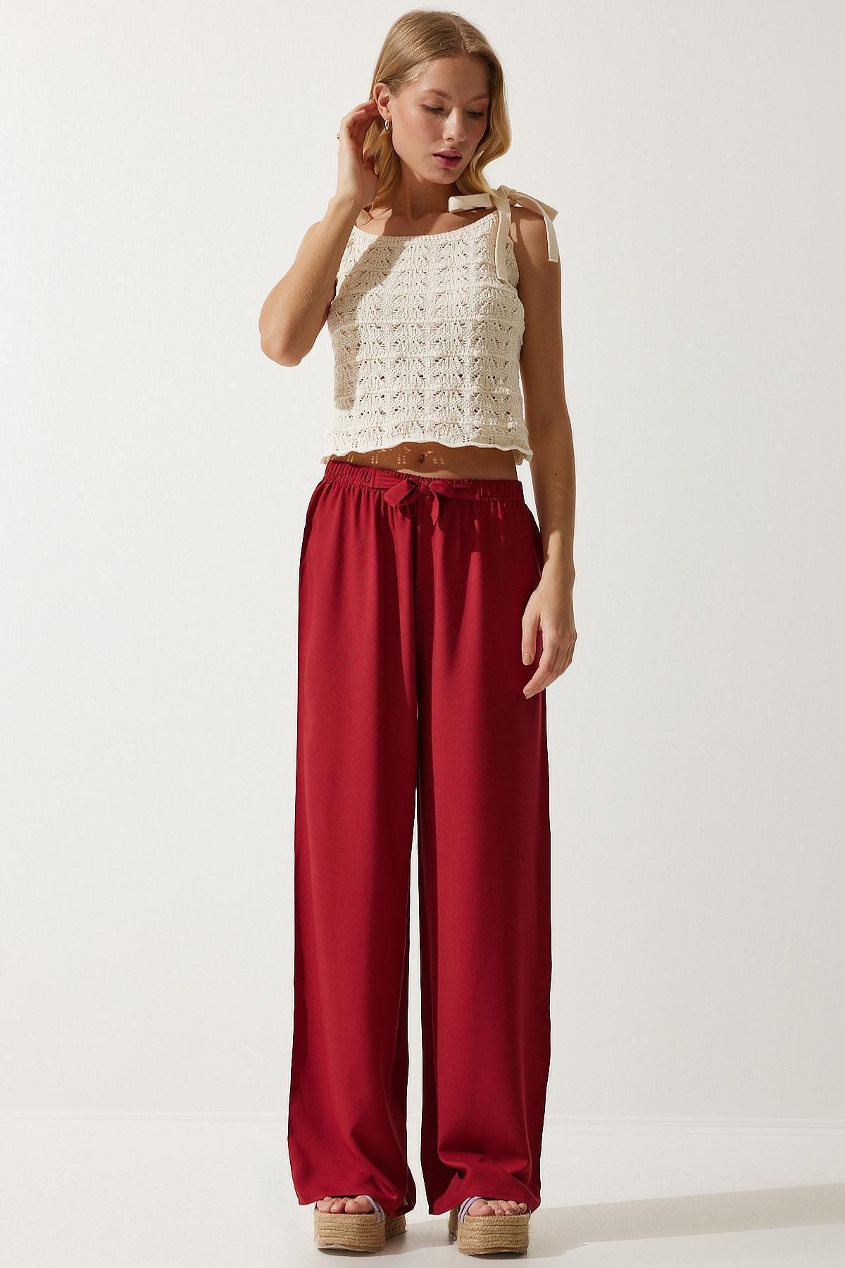 Burgundy Summer Trousers, , large image number 0