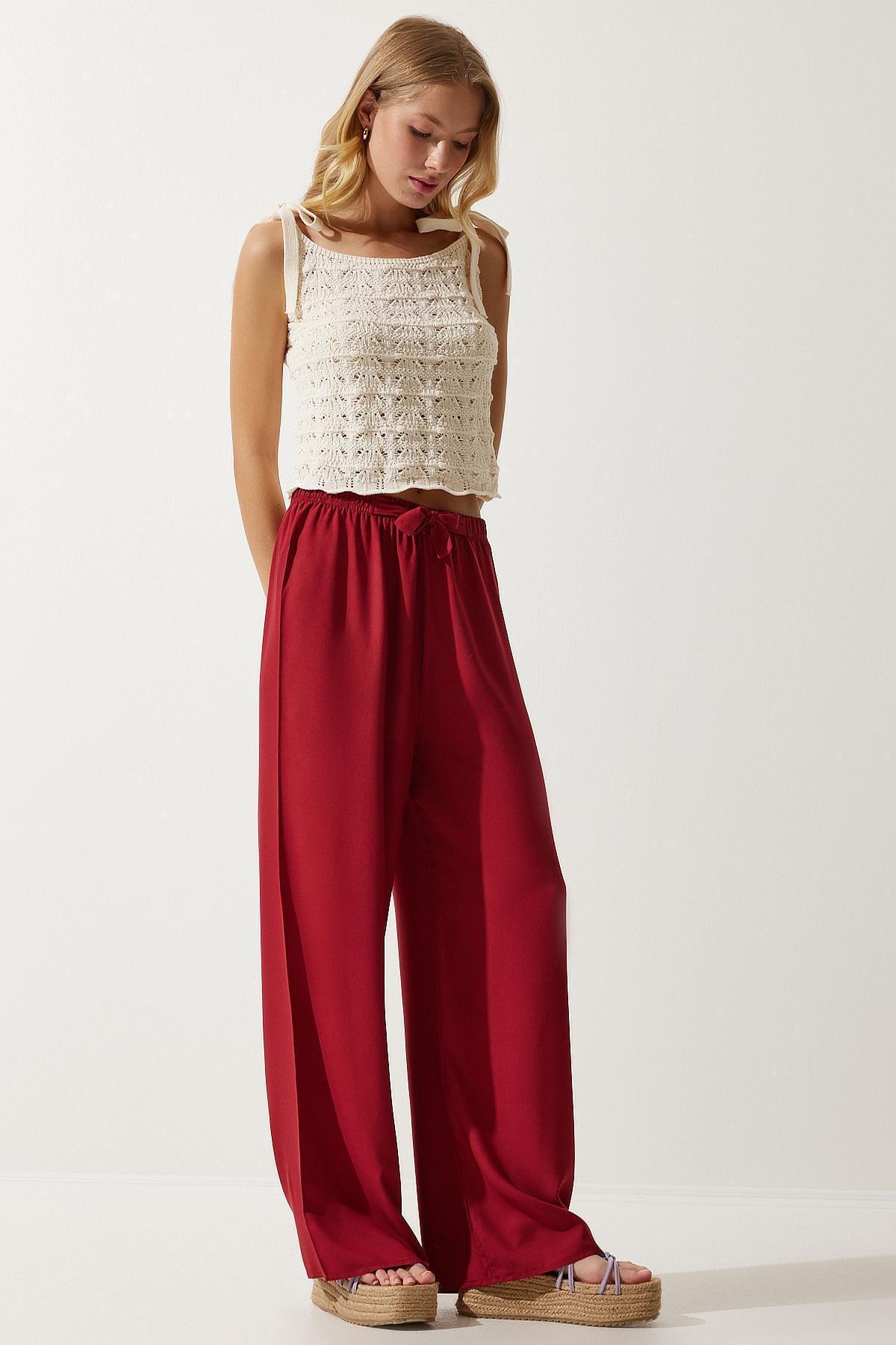 Burgundy Summer Trousers, , large image number 1