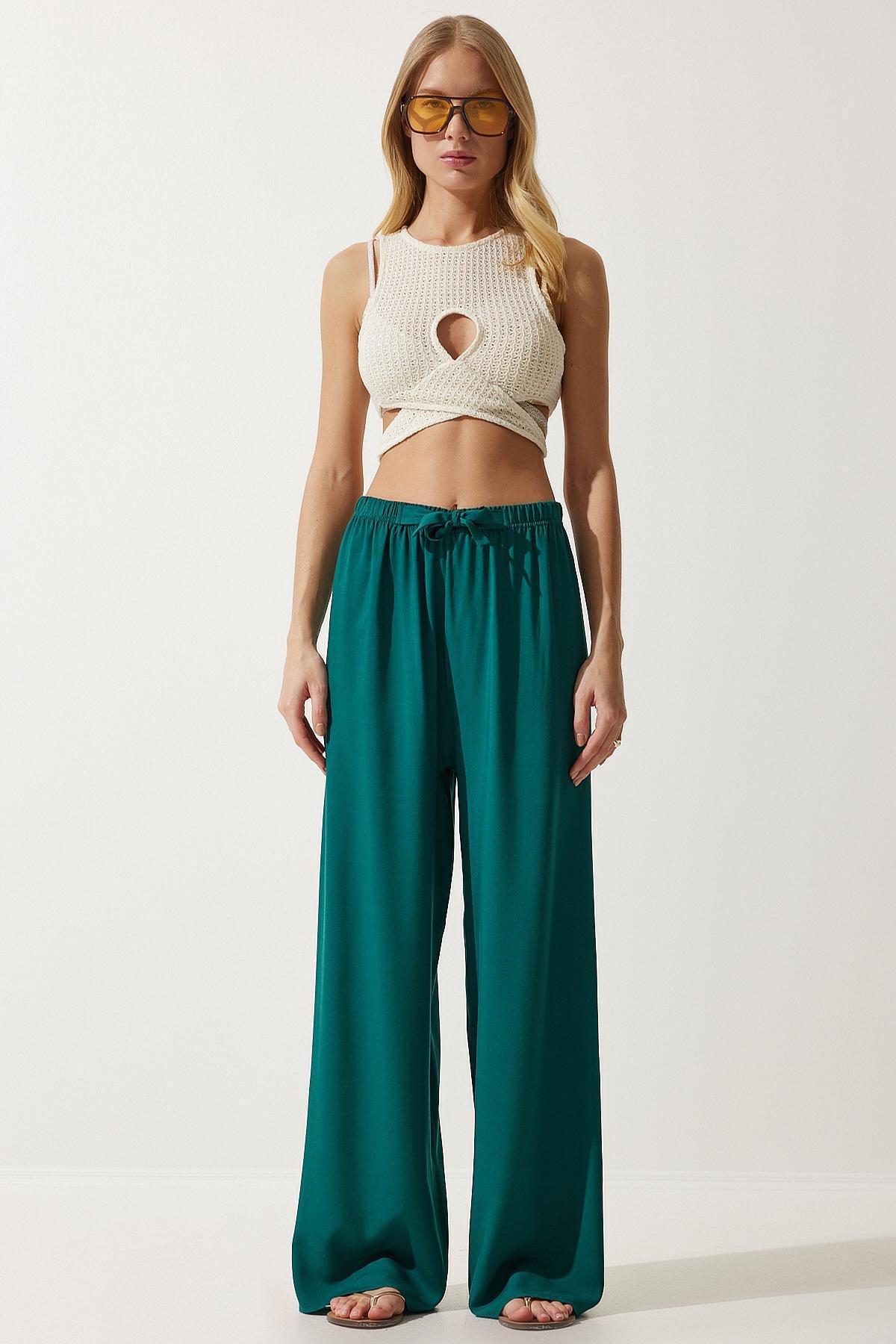 Green Palazzo Trousers, C101_1583, large image number 0