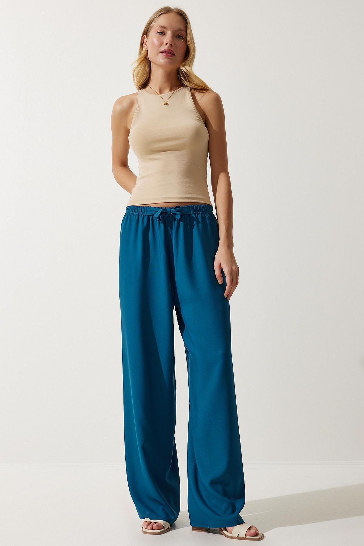 Turquoise Summer Trousers, , large image number 0