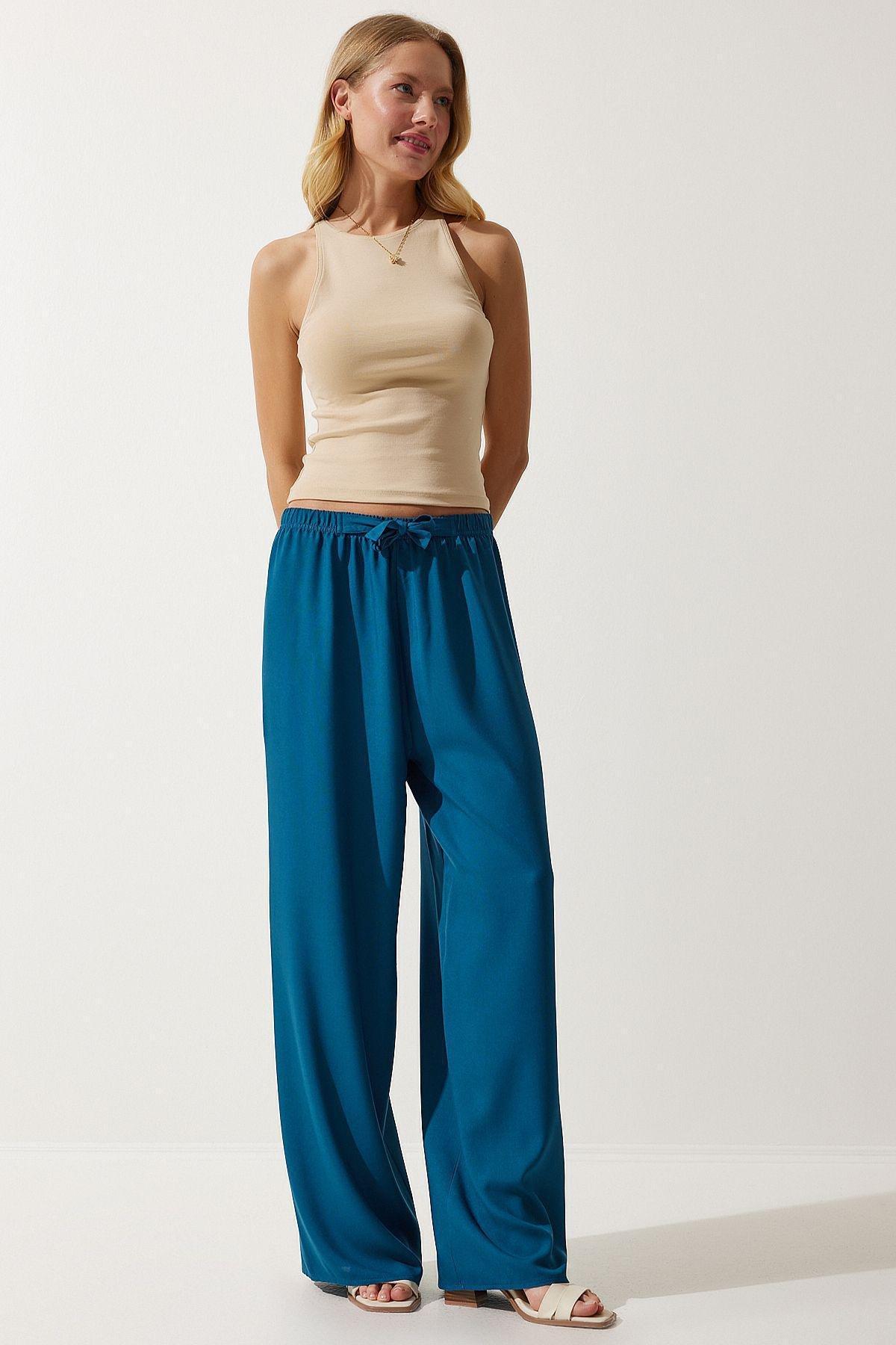 Turquoise Summer Trousers, , large image number 1