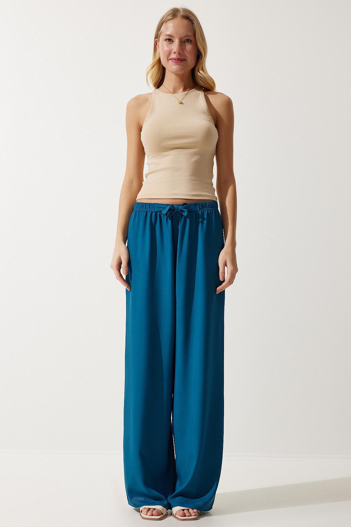 Turquoise Summer Trousers, , large image number 2