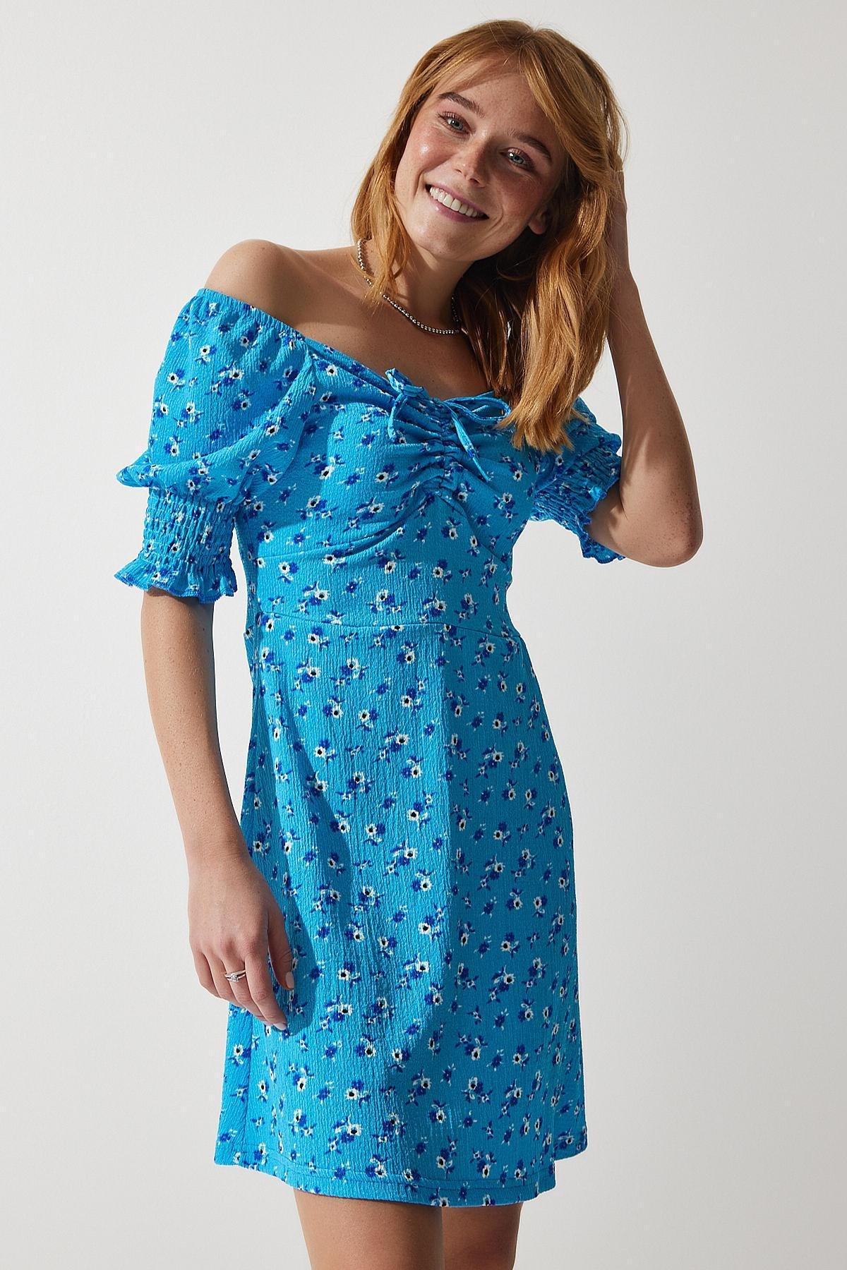 Blue Patterned Dress, LIGHT BLUE, large image number 2