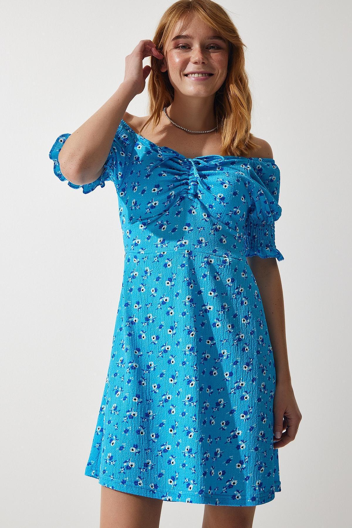 Blue Patterned Dress, LIGHT BLUE, large image number 3