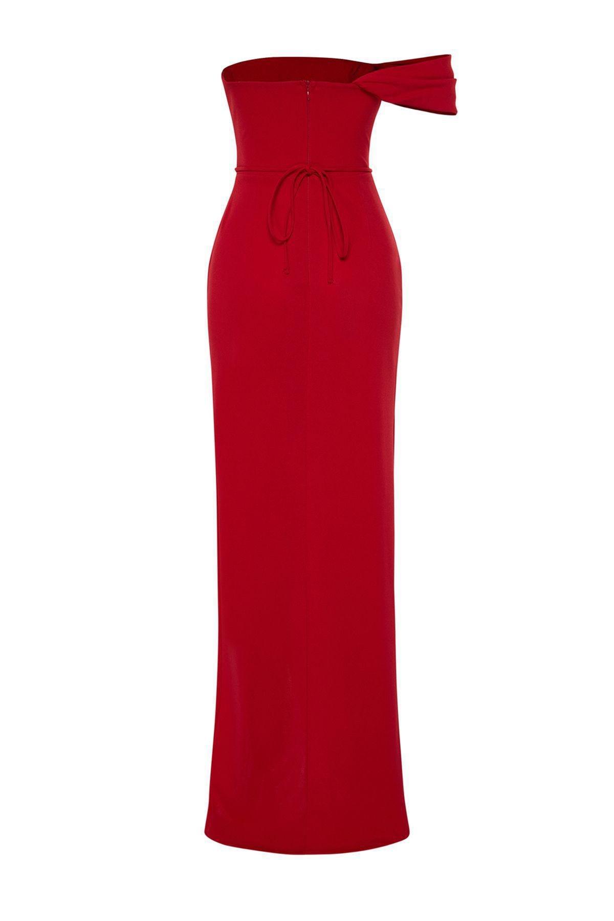 Red Cutout Strapless Formal Maxi, , large image number 6