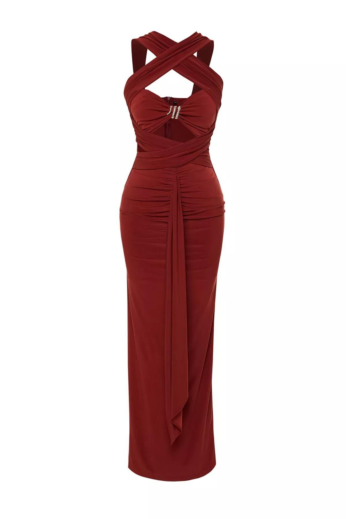 Red Cutout Bodycon Party Maxi, , large image number 5