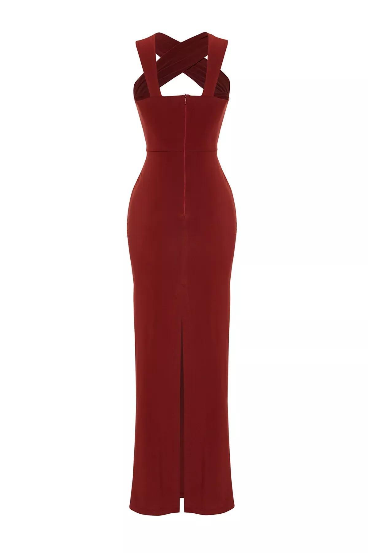 Red Cutout Bodycon Party Maxi, , large image number 6