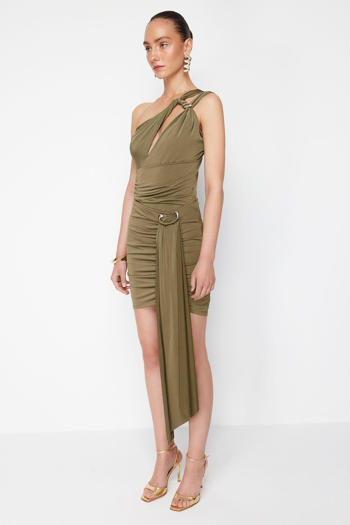 Khaki X Zeynep Tosun Knitted Detailed Skirt, , large image number 4