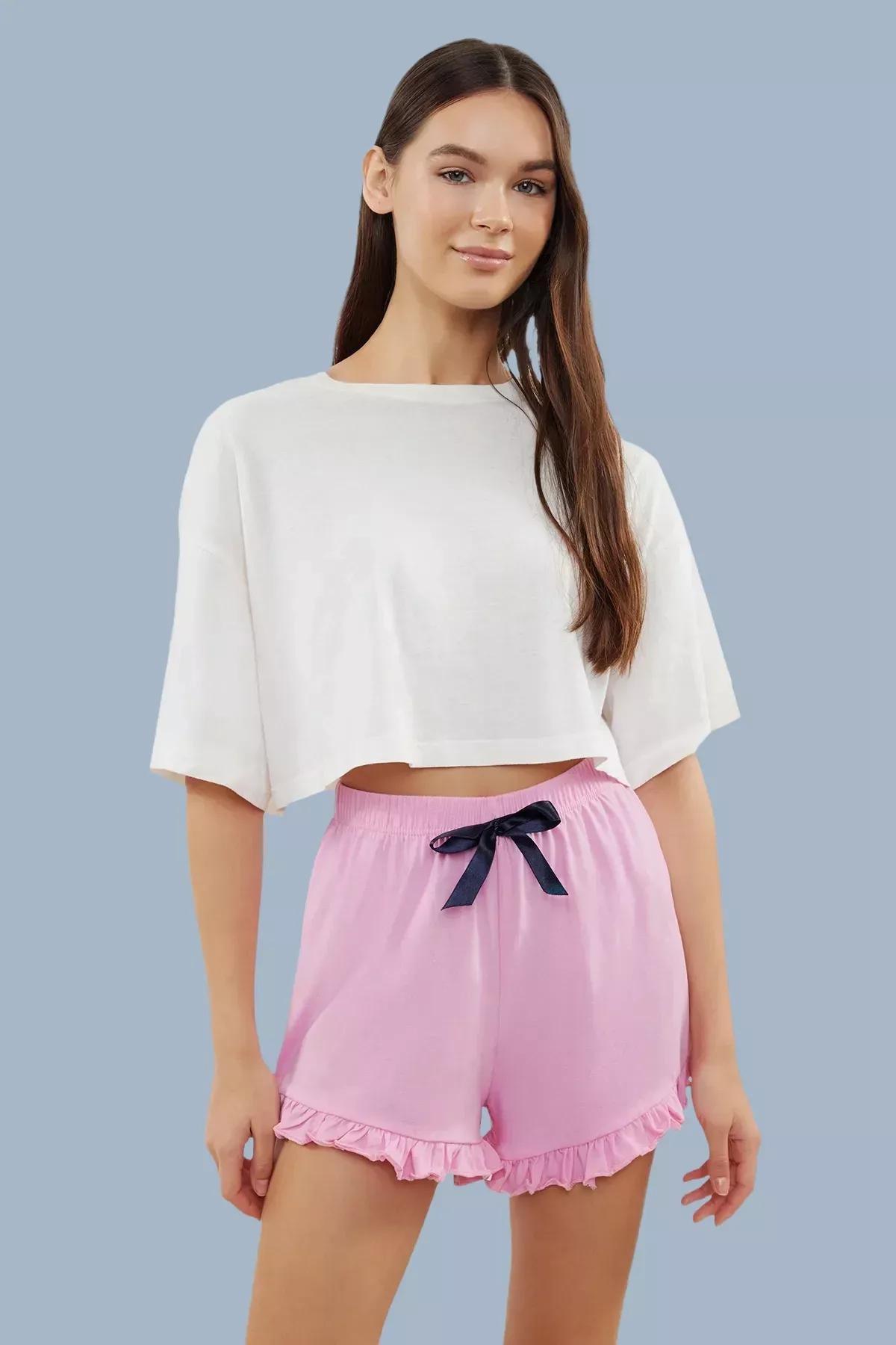 Pink Claret Cotton Pajama Bottoms, Pink-Multicolor, large image number 3
