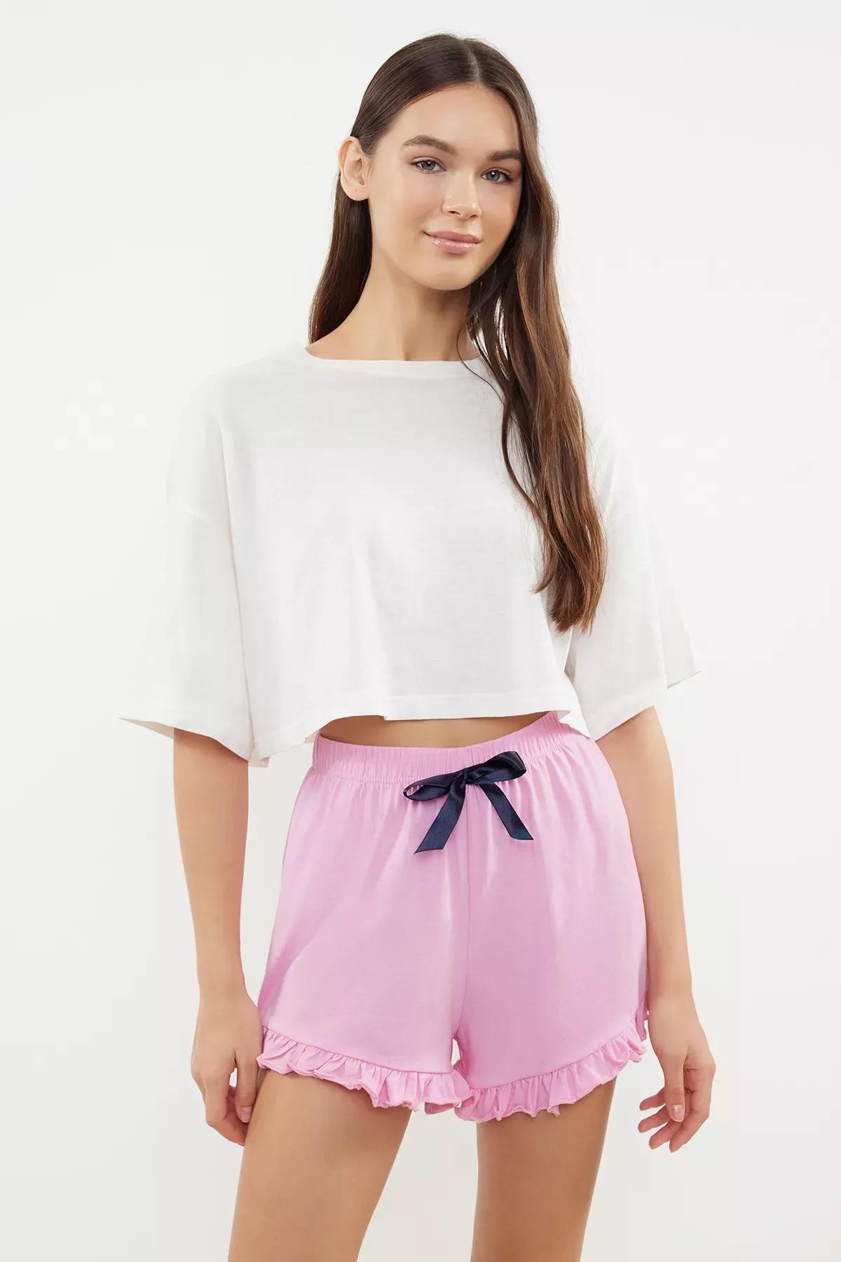 Pink Claret Cotton Pajama Bottoms, Pink-Multicolor, large image number 7