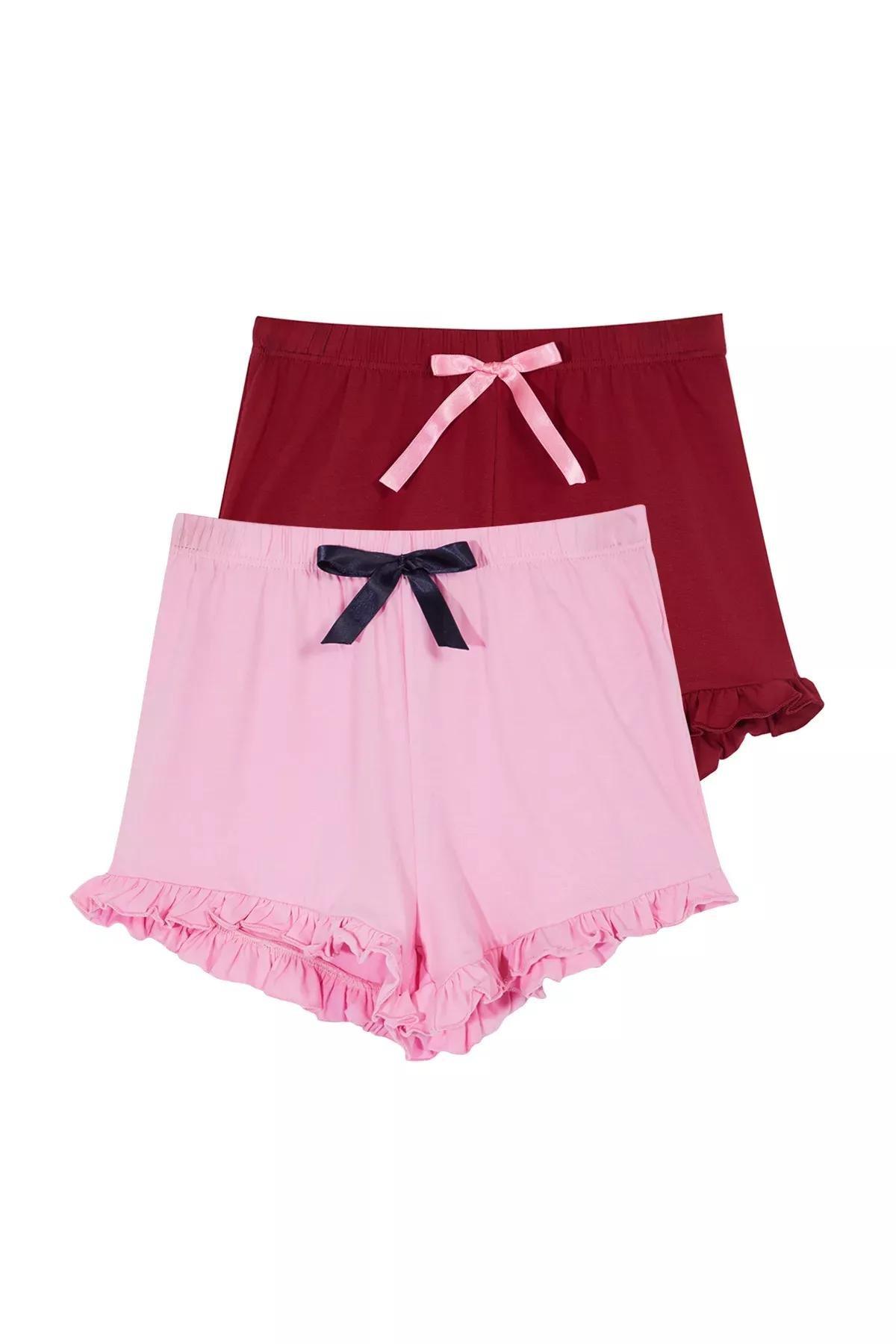 Pink Claret Cotton Pajama Bottoms, Pink-Multicolor, large image number 13