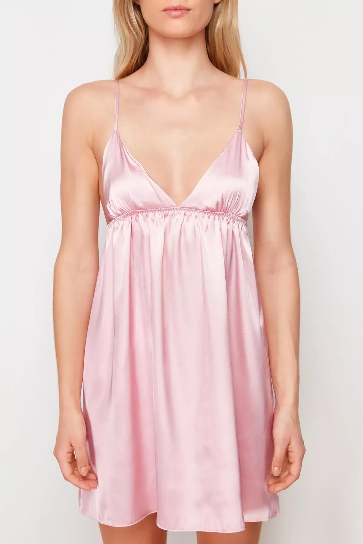 فستان مناسبات منسوج من الساتان، وردي, Pink, large image number 3