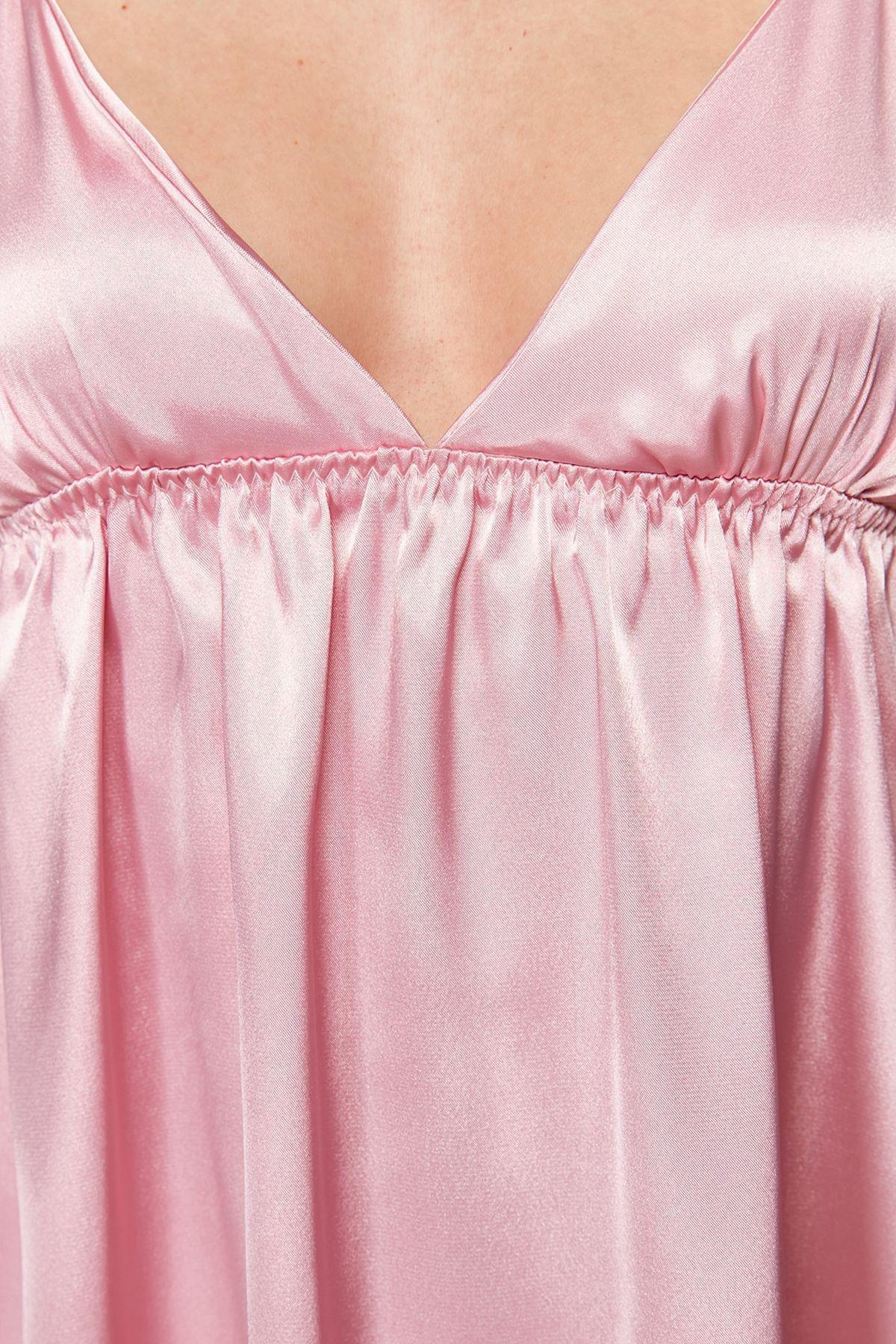Pink Satin Woven Occasionwear Dress, , large image number 4