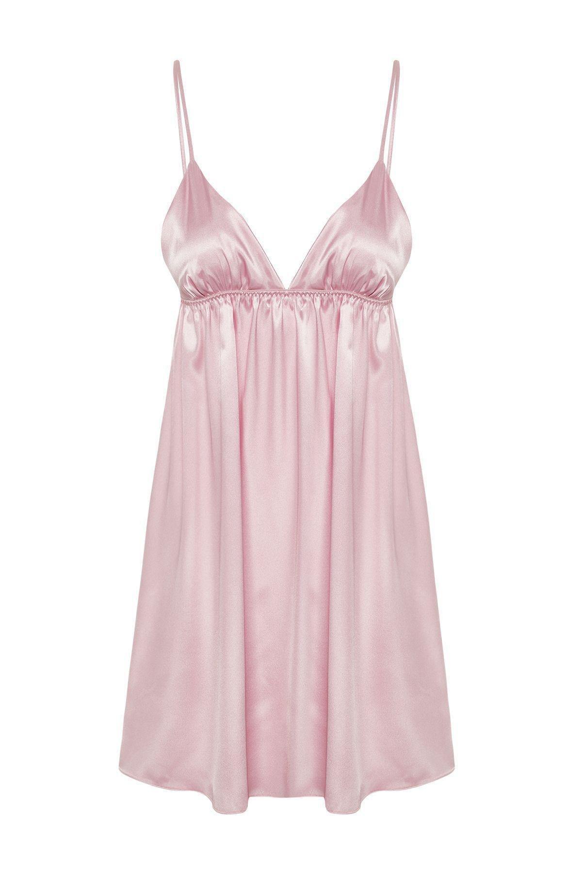 Pink Satin Woven Occasionwear Dress, , large image number 5