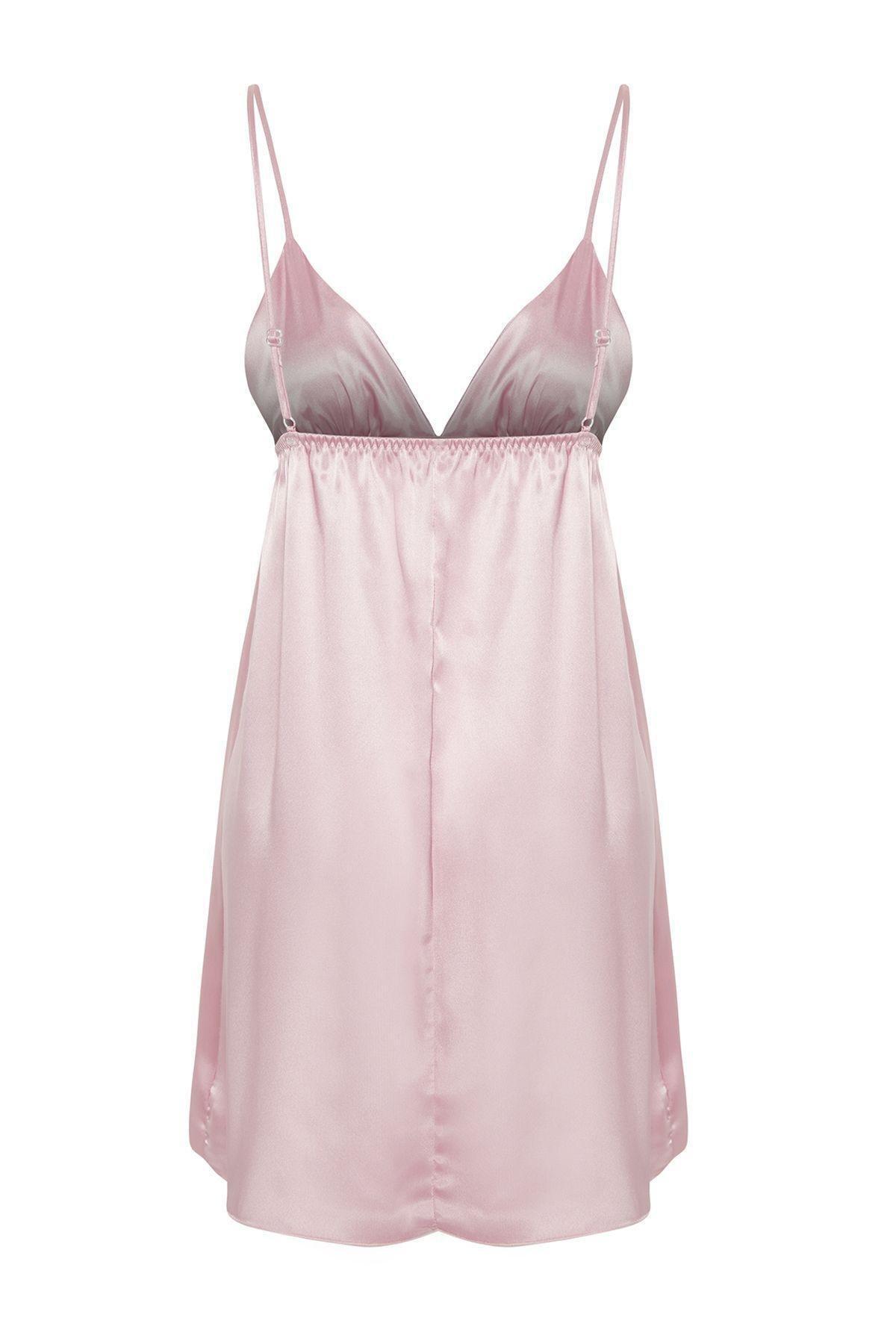 Pink Satin Woven Occasionwear Dress, , large image number 6