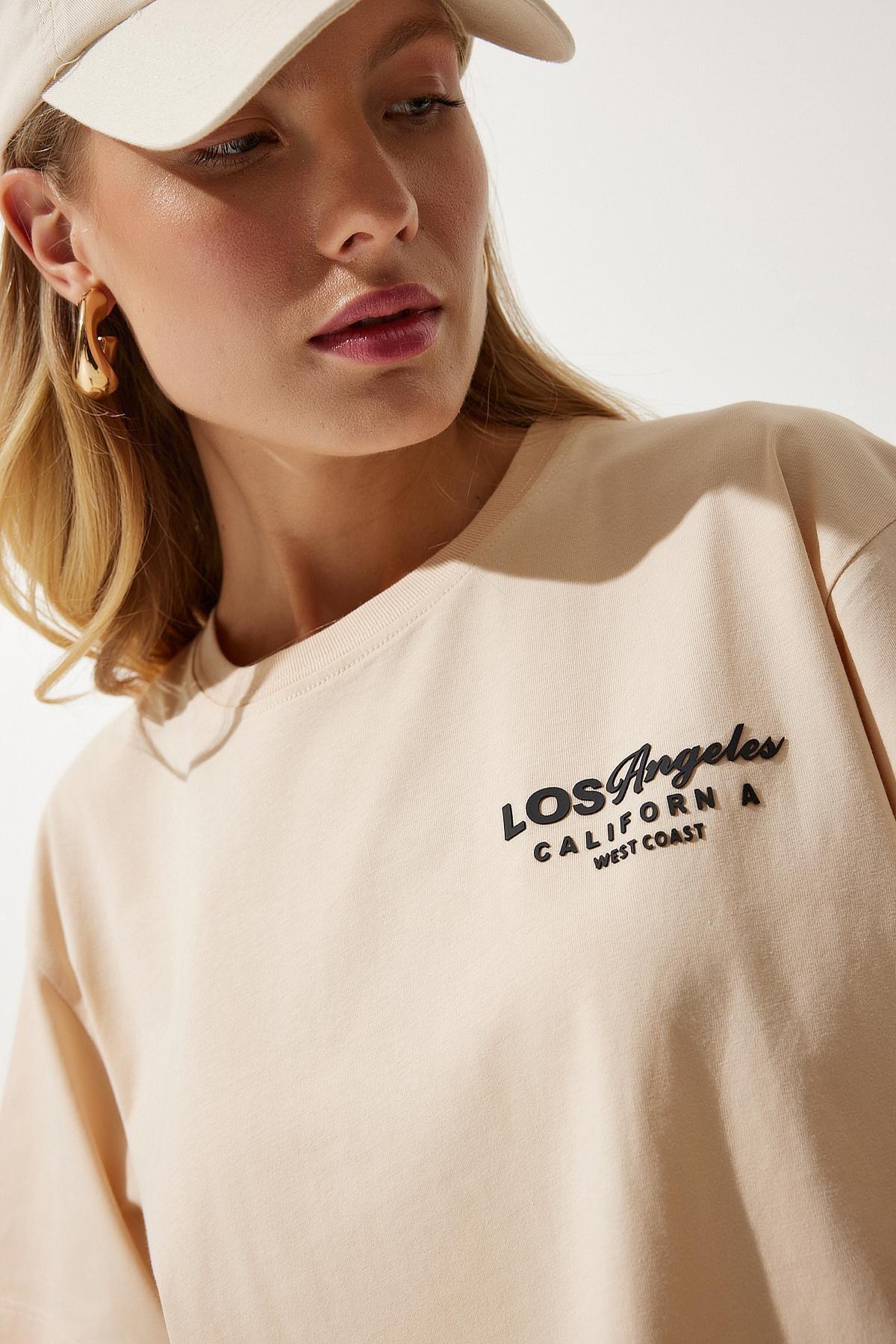 Cream Printed T-Shirt, , large image number 0