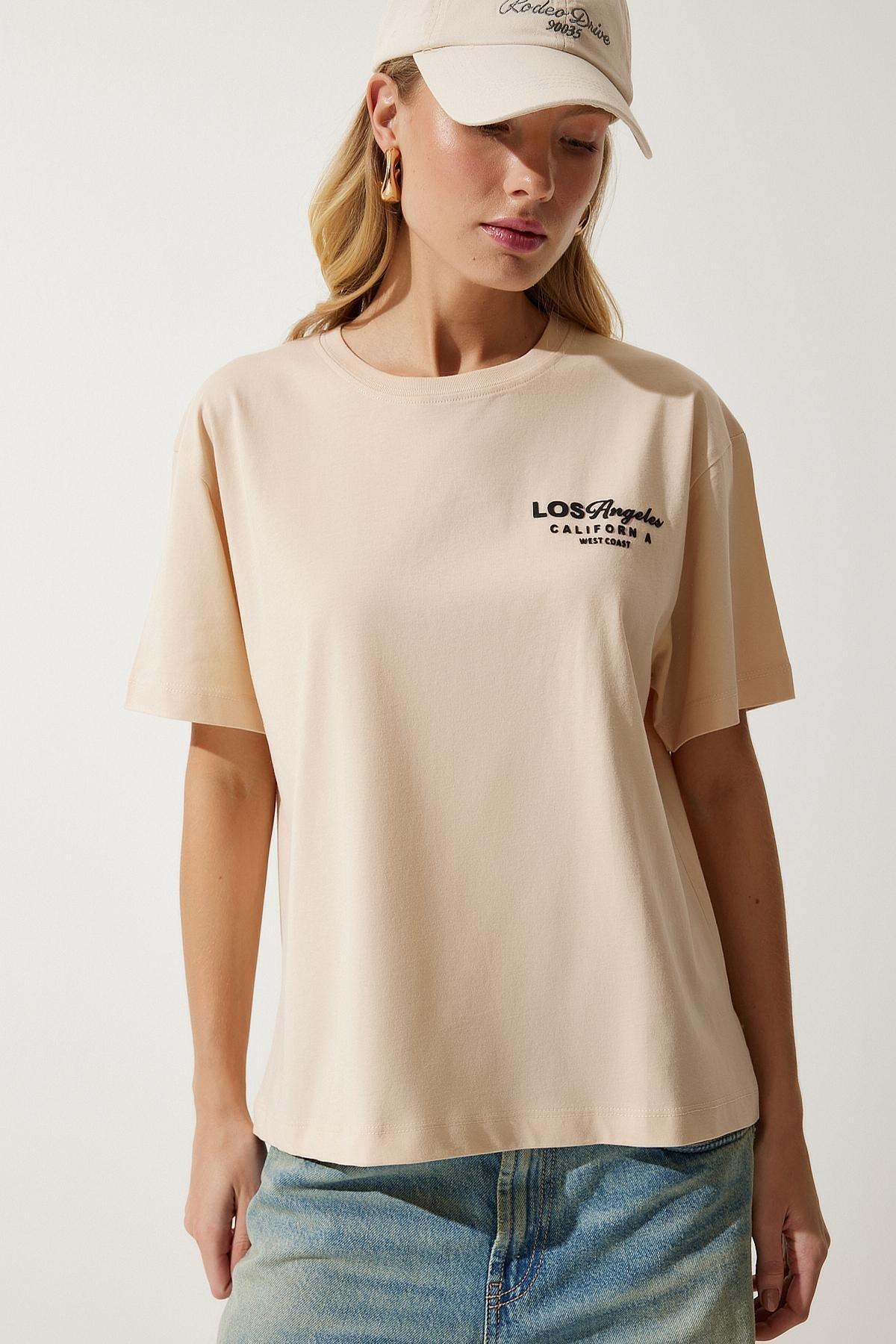 Cream Printed T-Shirt, , large image number 1