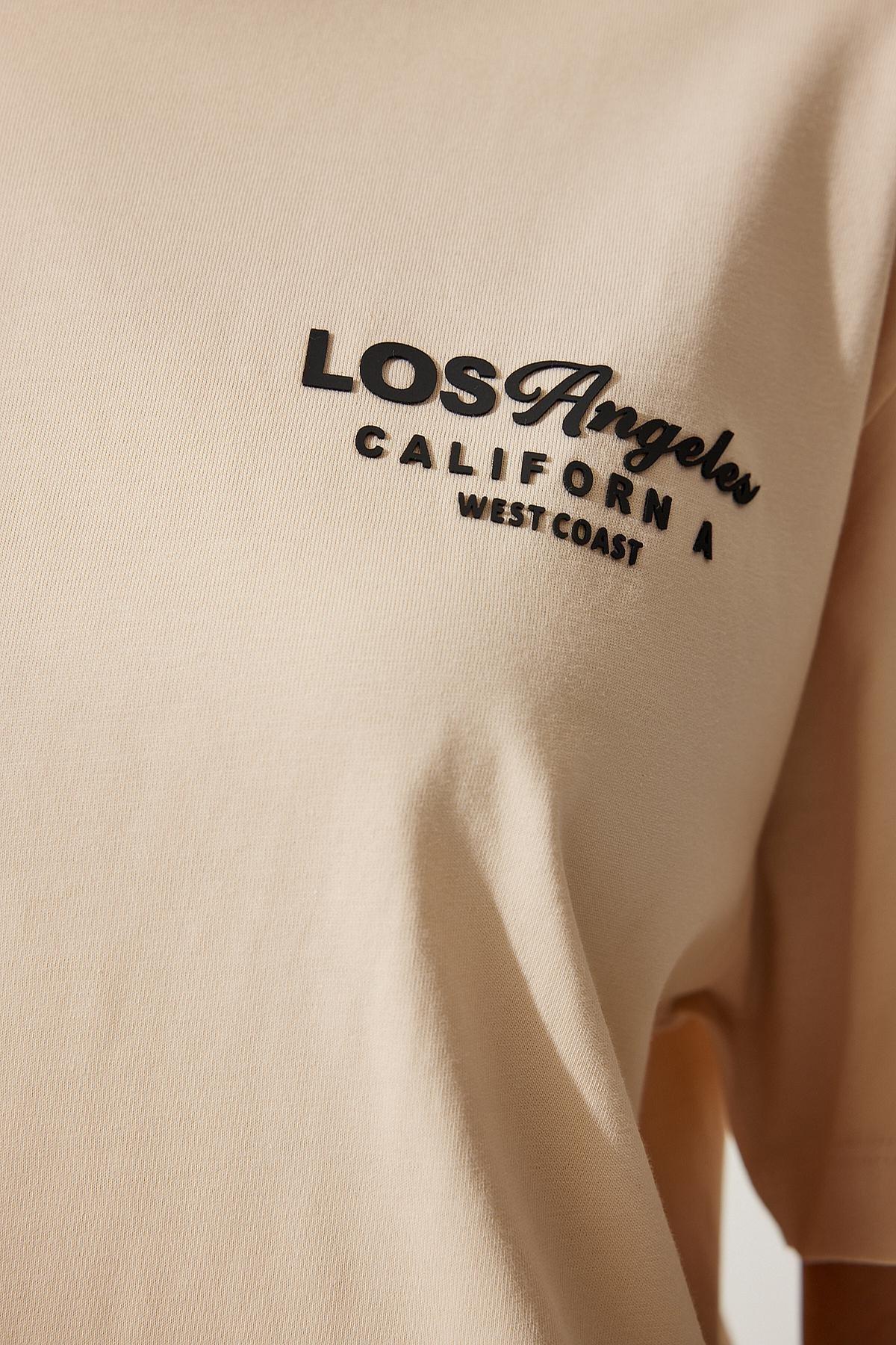 Cream Printed T-Shirt, , large image number 4