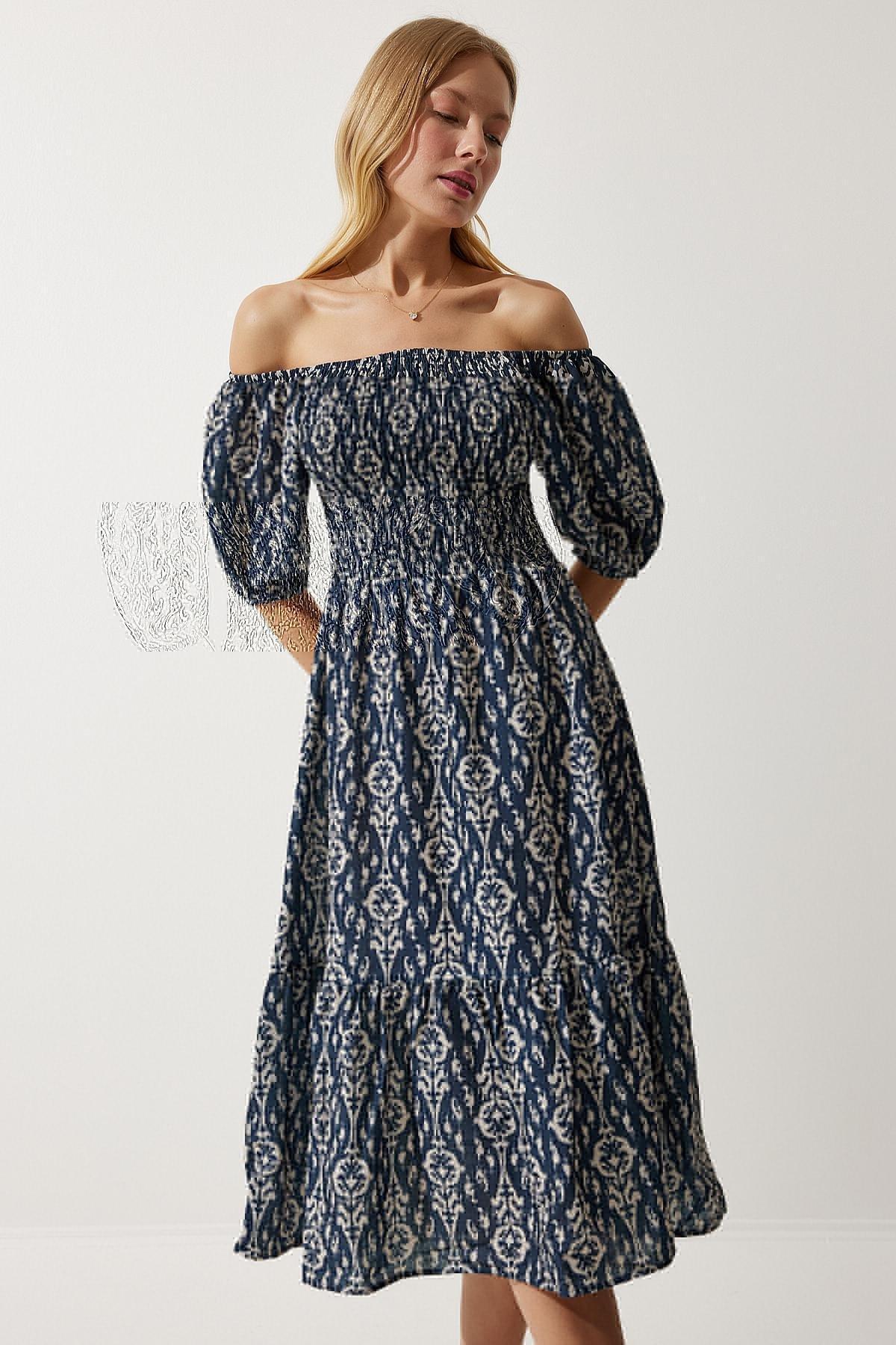 Navy Patterned Dress, , large image number 3