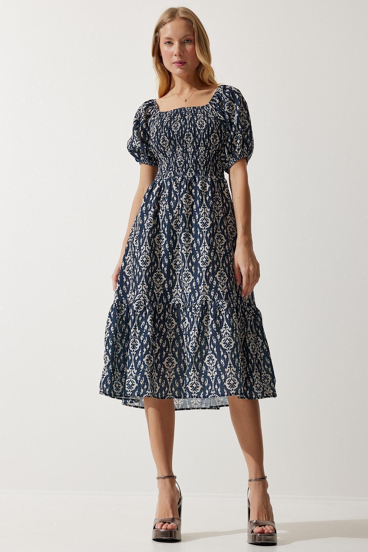 Navy Patterned Dress, , large image number 4
