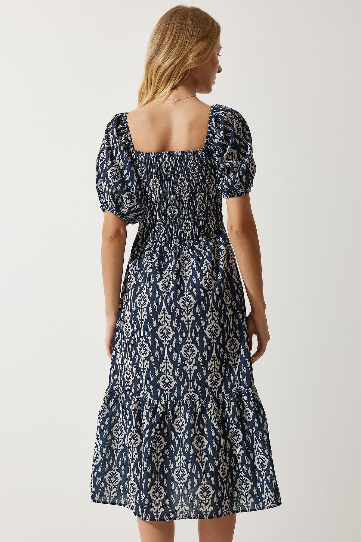 Navy Patterned Dress, , large image number 5